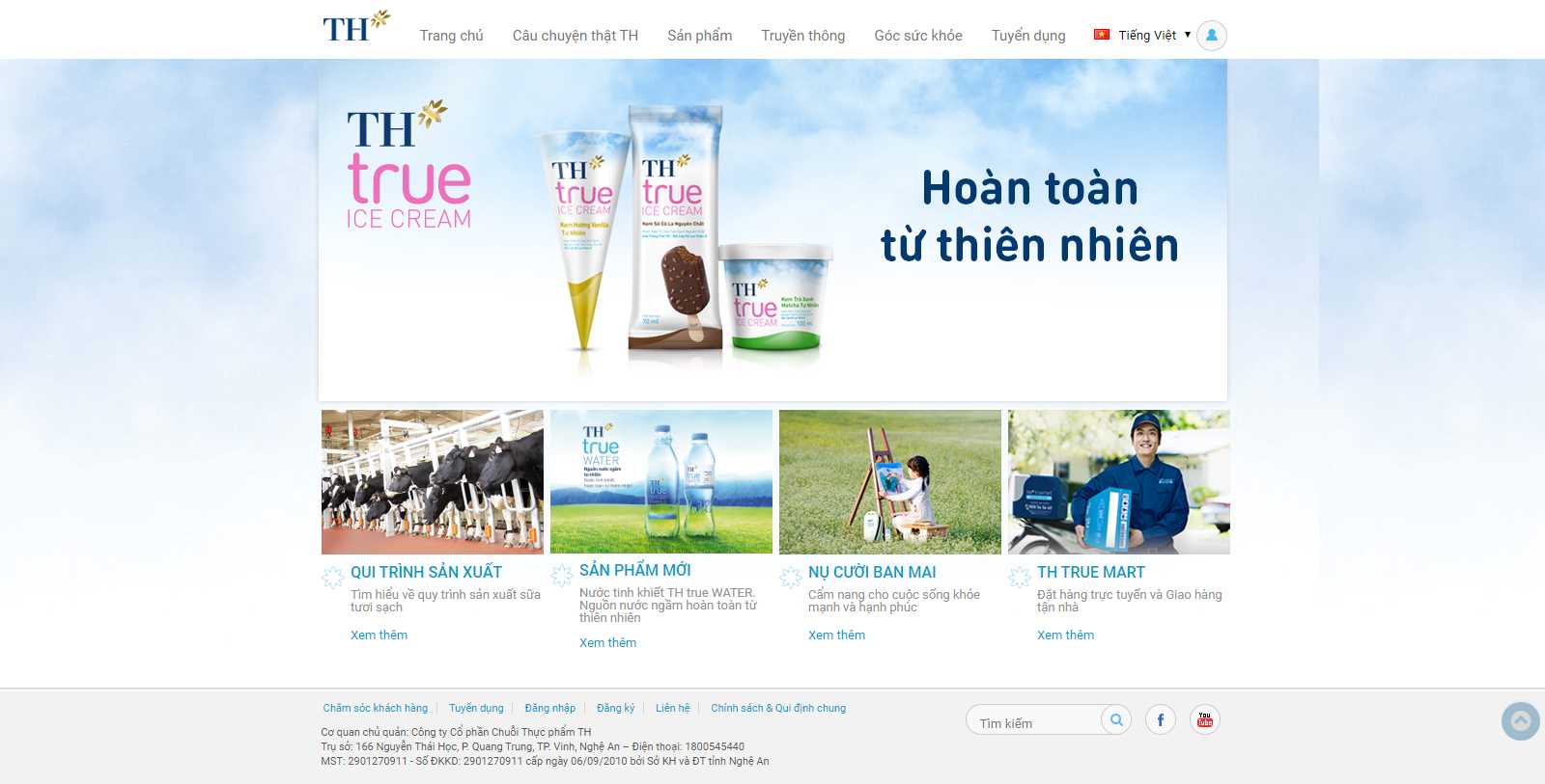 Thiết kế Web codeigniter thmilk.vn