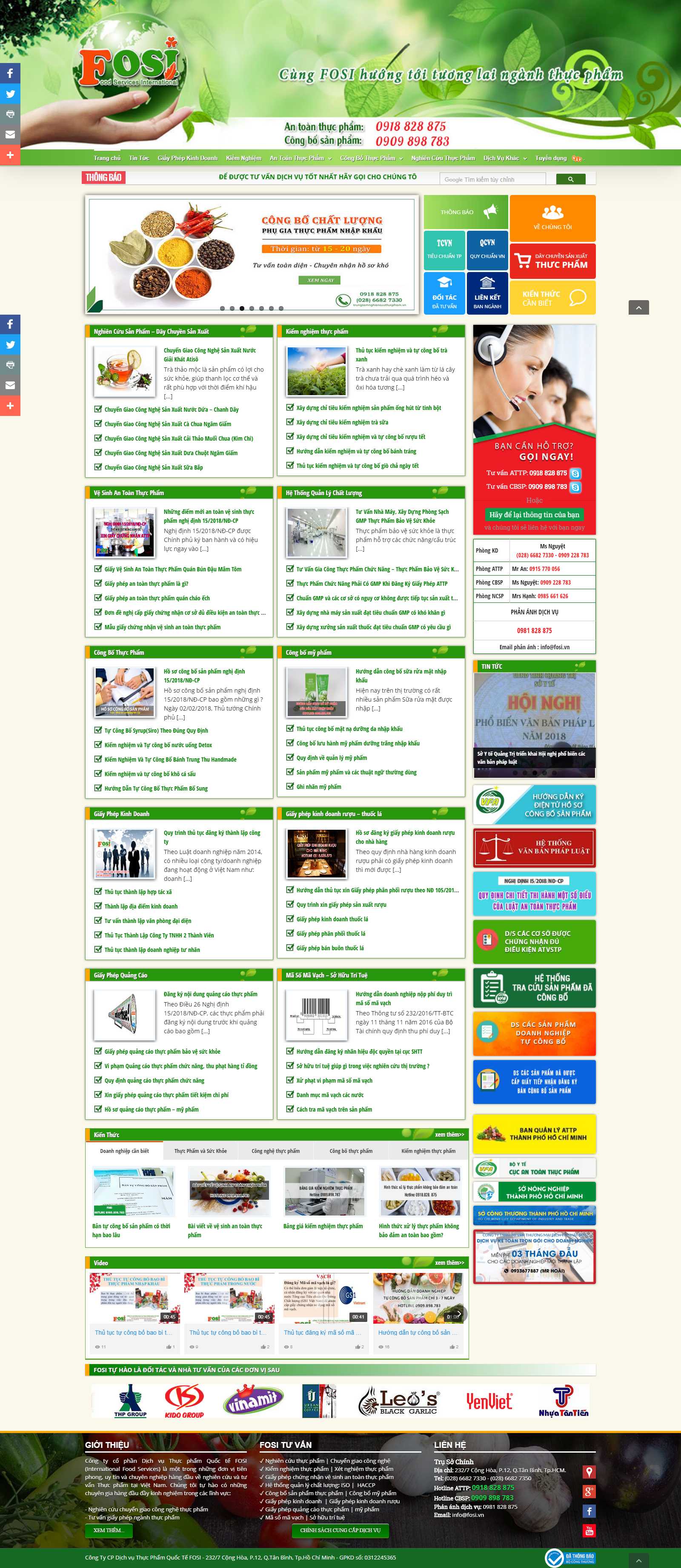 Thiết kế Web codeigniter trungtamnghiencuuthucpham.vn