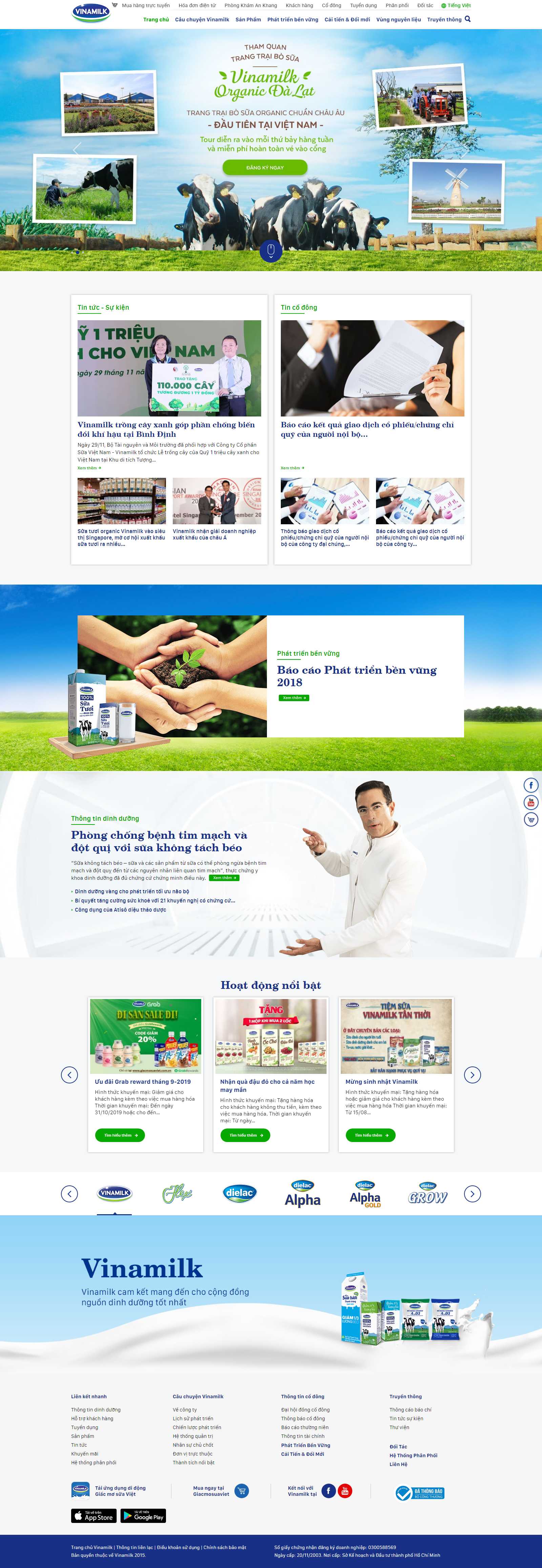 Thiết kế Web việt nam vinamilk.com.vn