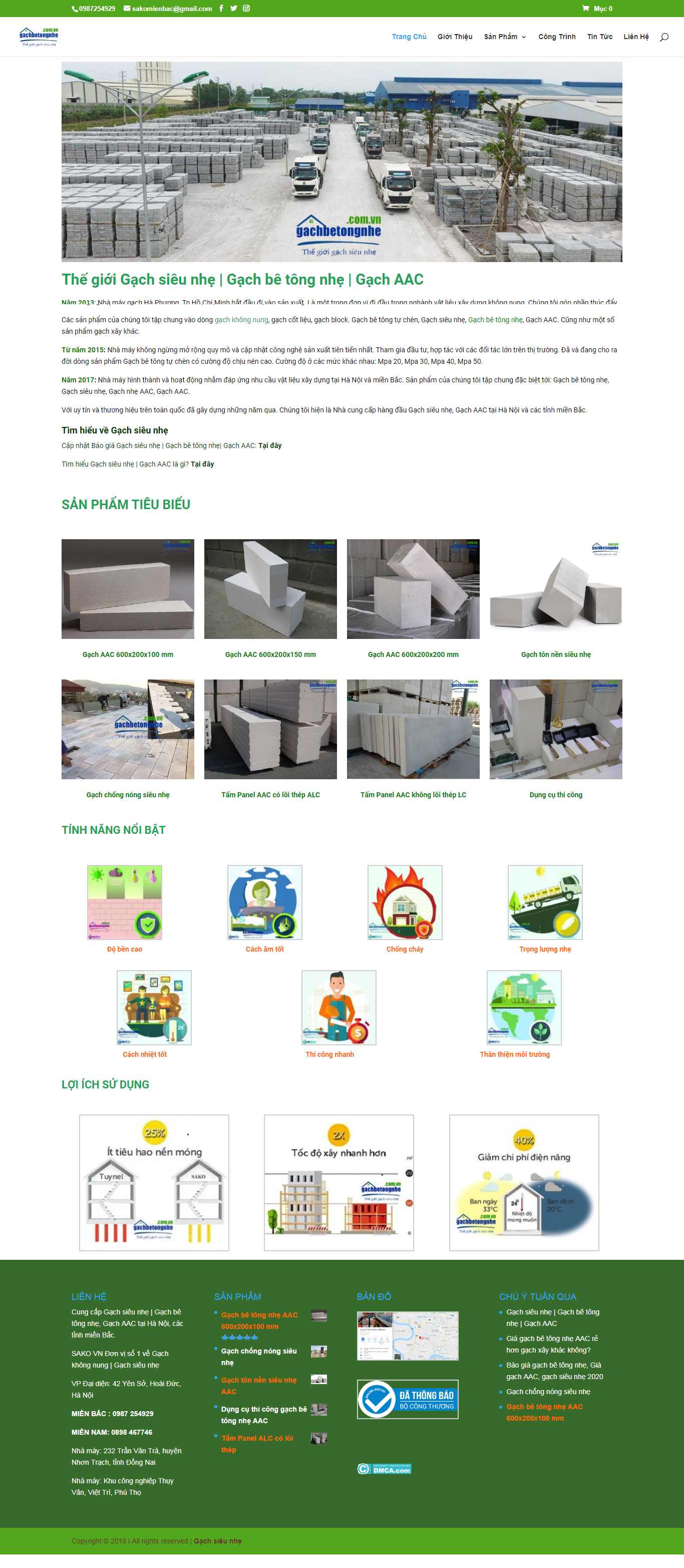 Thiết kế Web nhà máy gạch gachbetongnhe.com.vn