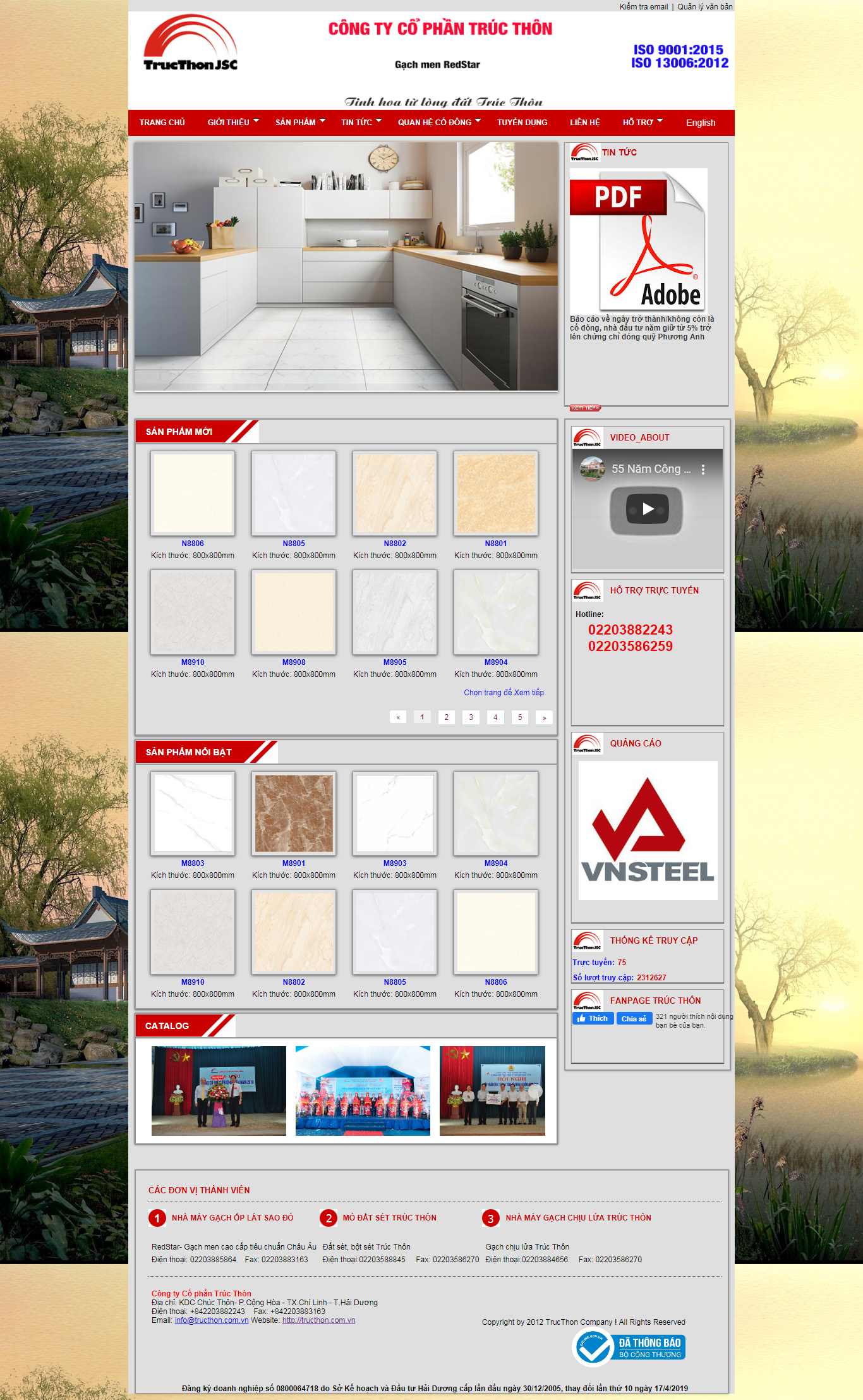 Thiết kế Web nhà máy gạch tructhon.com.vn