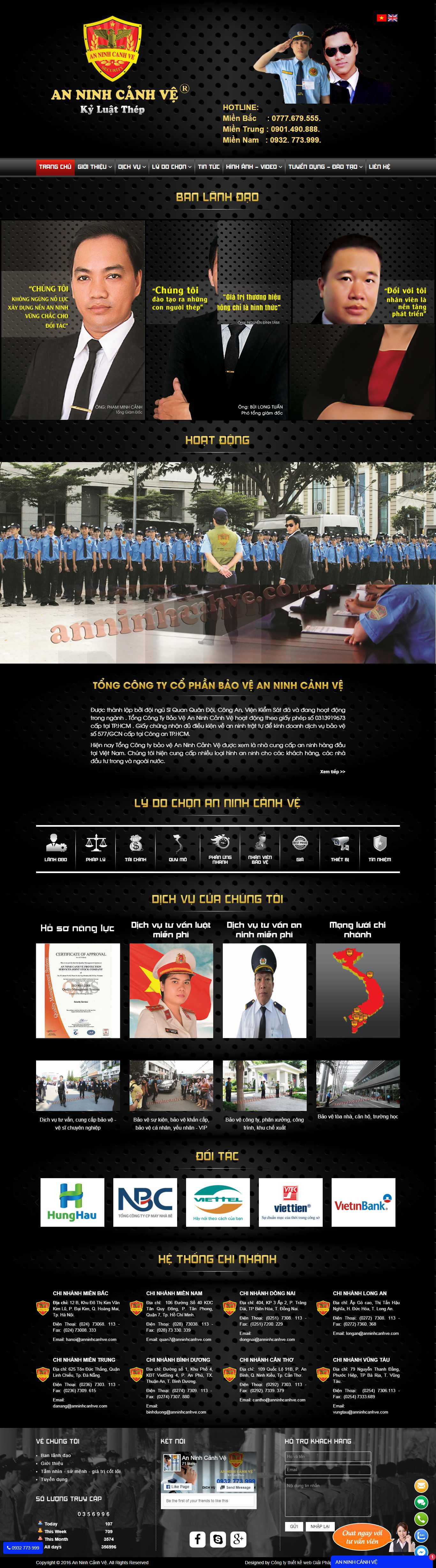 Thiết kế Web công ty bảo vệ anninhcanhve.com