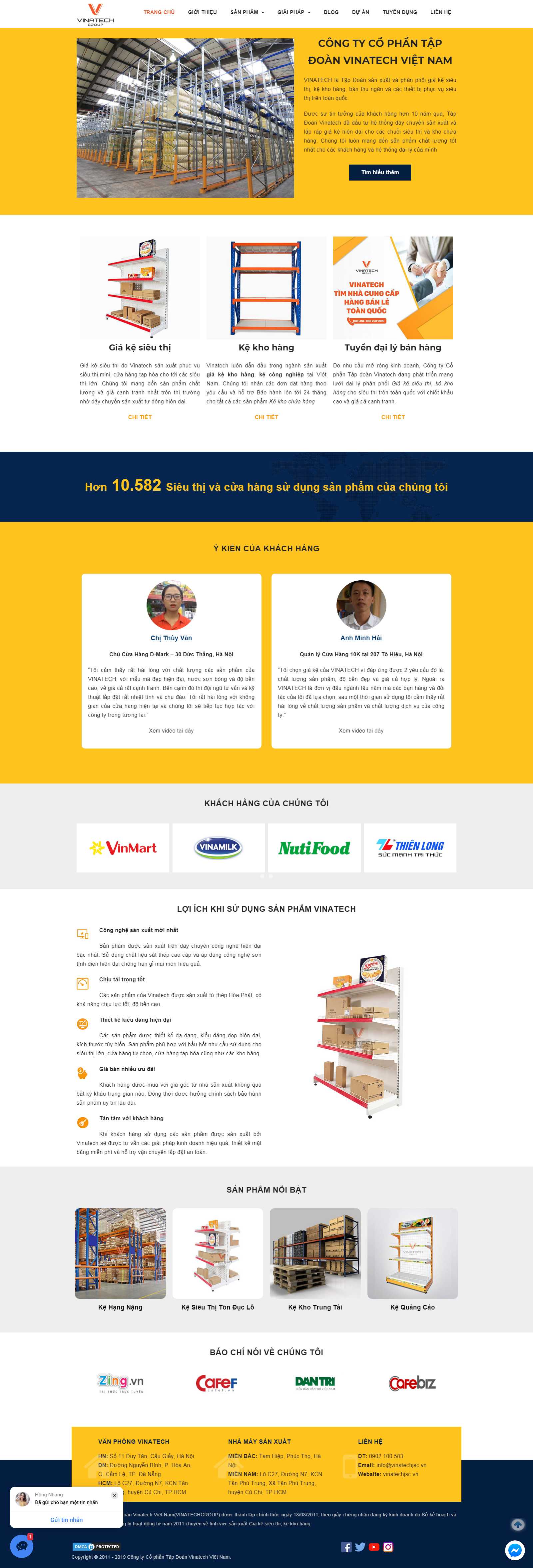 Thiết kế Web gian hàng vinatechjsc.vn