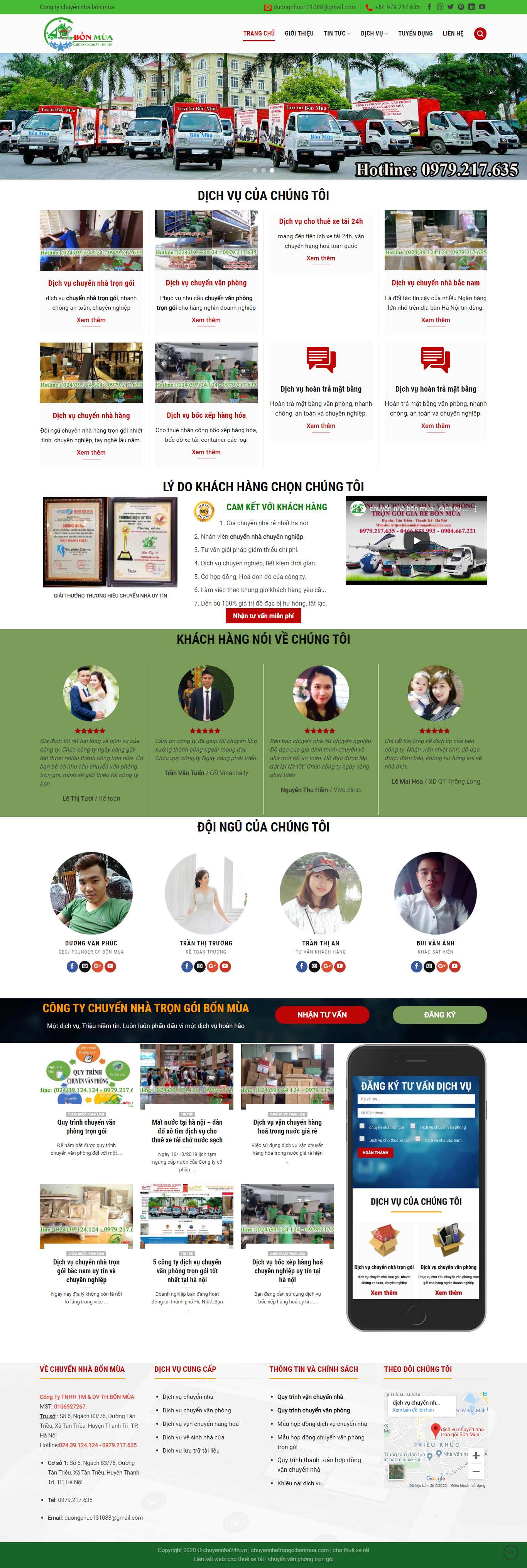 Thiết kế Web công ty vận tải chuyennhatrongoibonmua.com