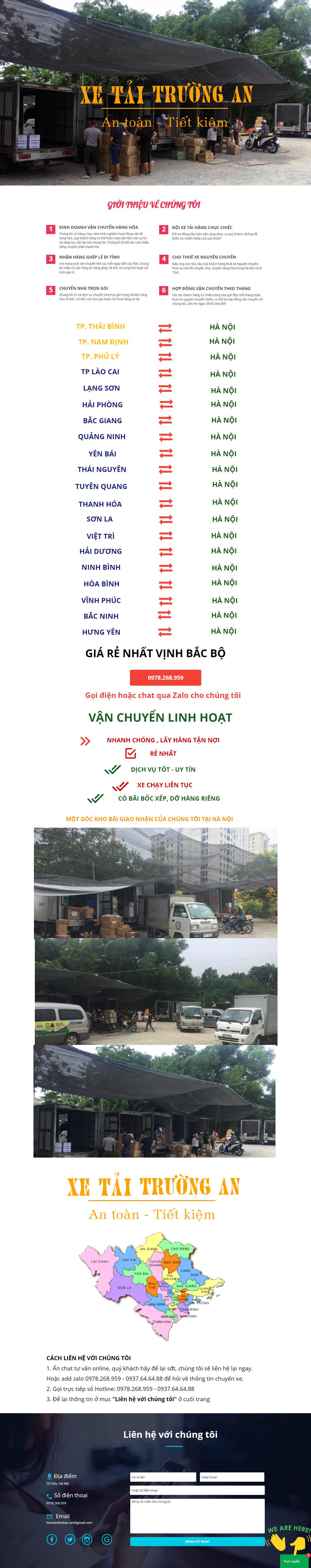 Thiết kế Web công ty vận tải vantainhanh.net