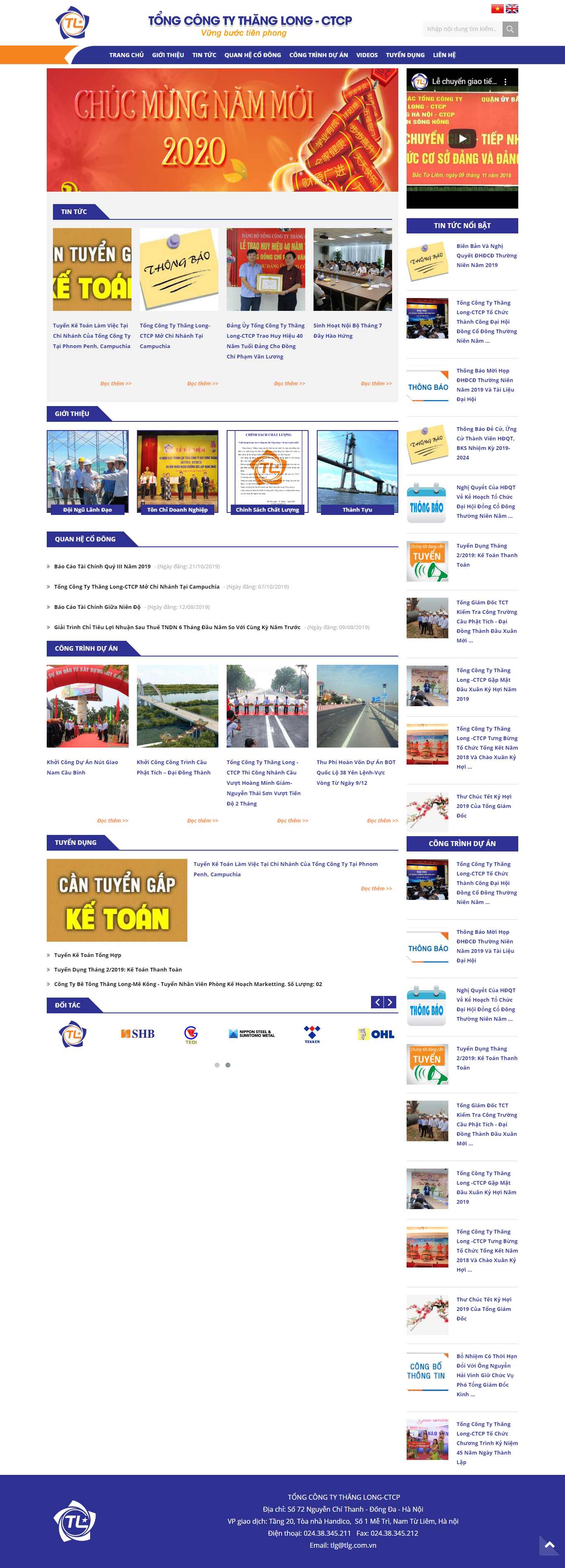 Thiết kế Web công ty cầu đường tlg.com.vn