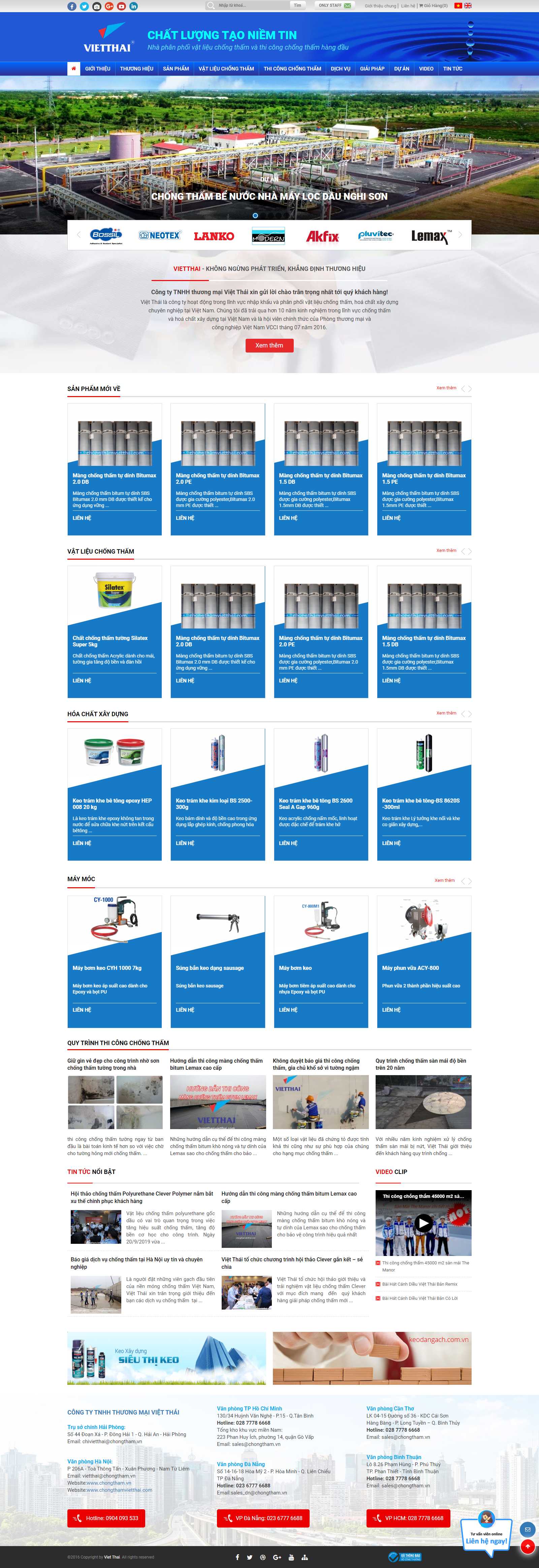 Thiết kế Web bán lẻ chongthamvietthai.com