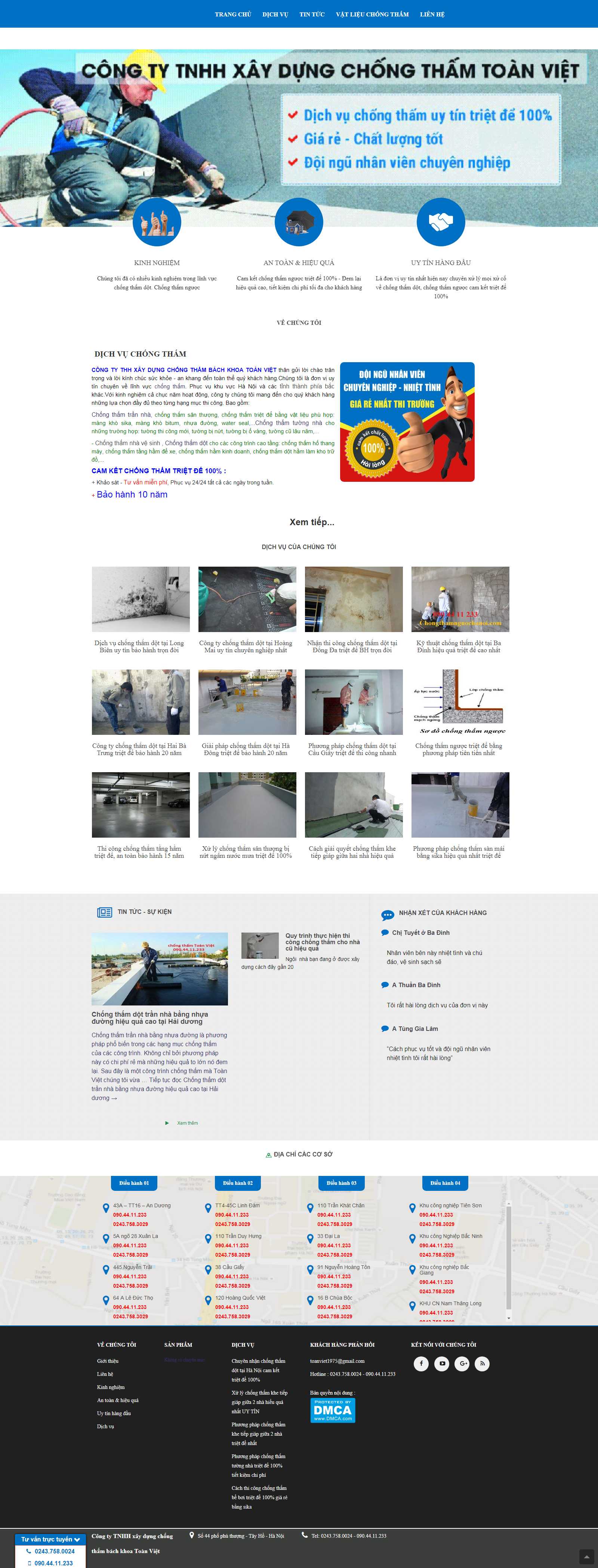 Thiết kế Web bán lẻ chongthamnguochanoi.com