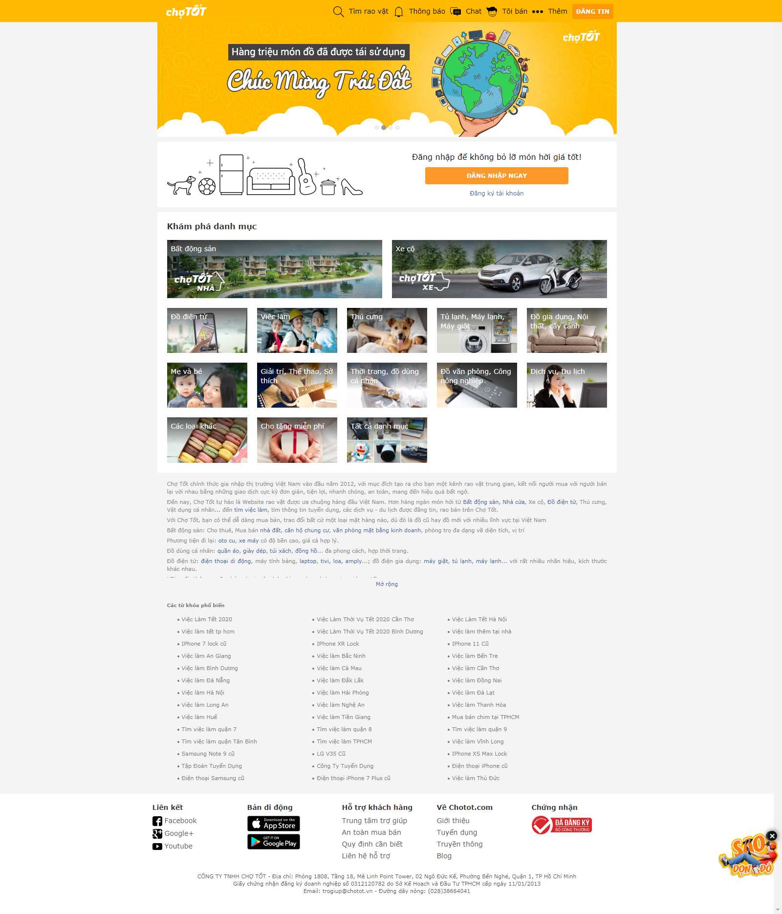 Thiết kế Web chợ online chotot.com