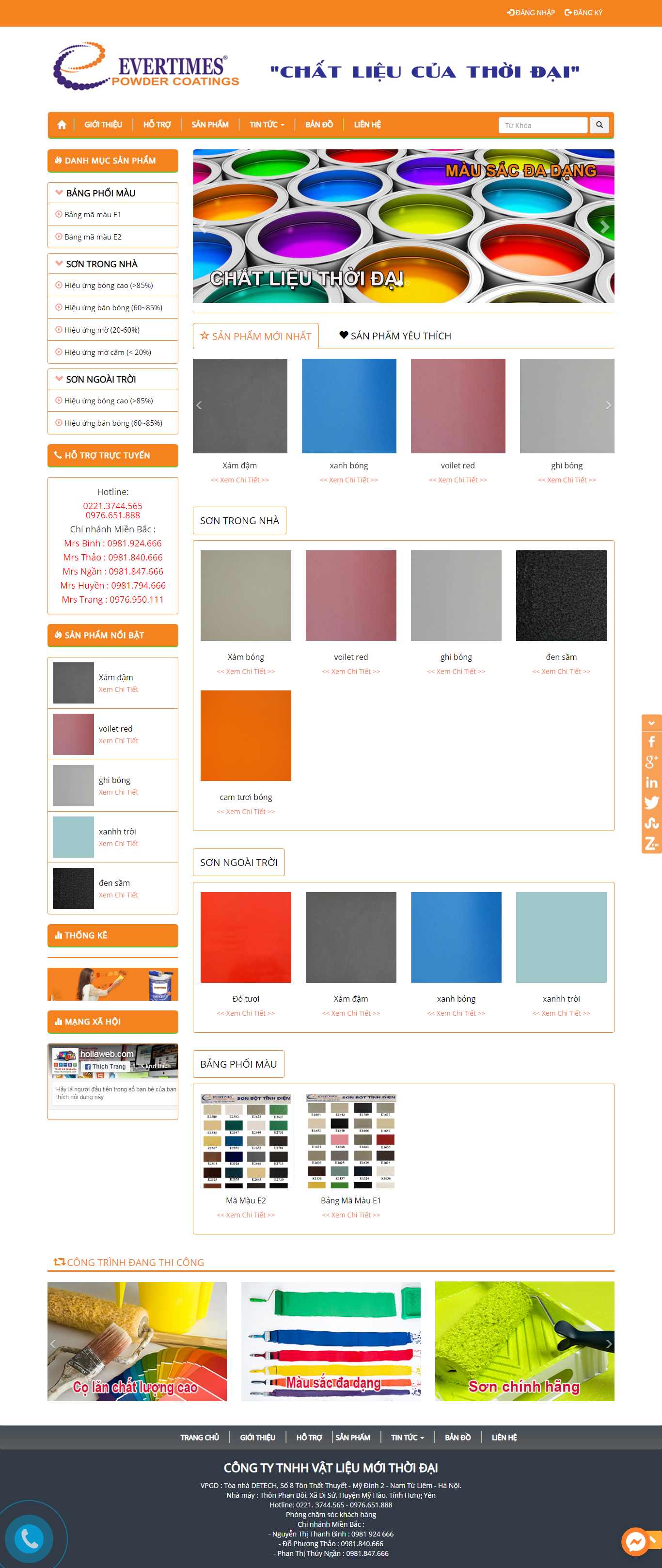 Thiết kế Web sơn tĩnh điện evertimes.com.vn