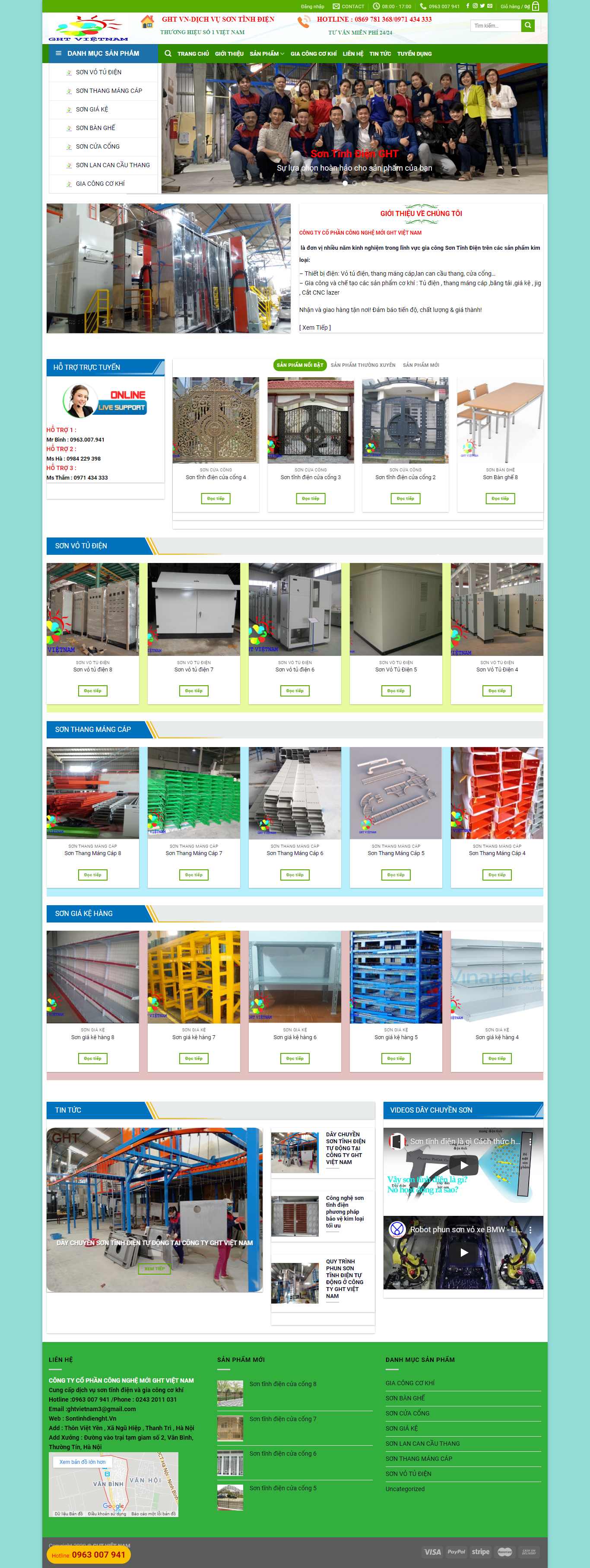 Thiết kế Web sơn tĩnh điện sontinhdienght.vn