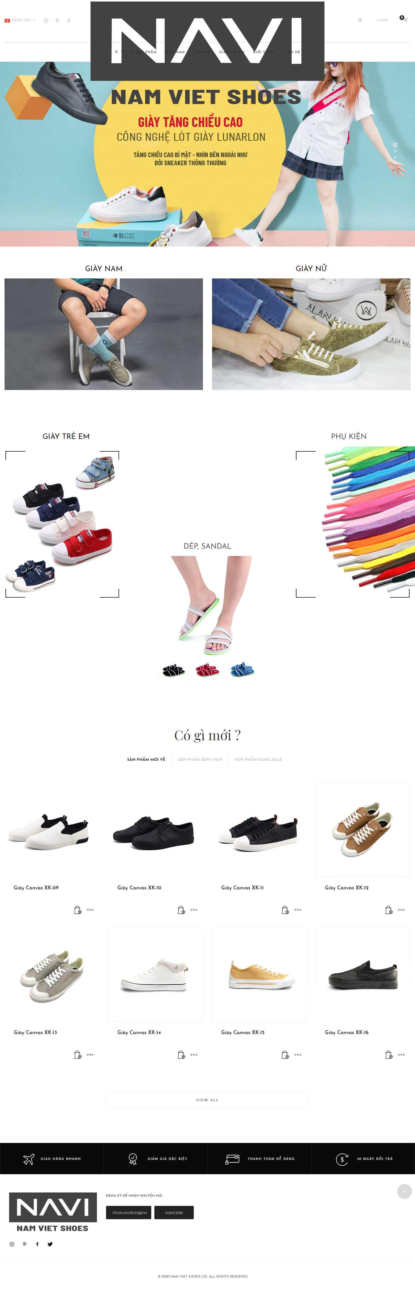 Thiết kế Web xưởng sản xuất giày giaynamviet.vn
