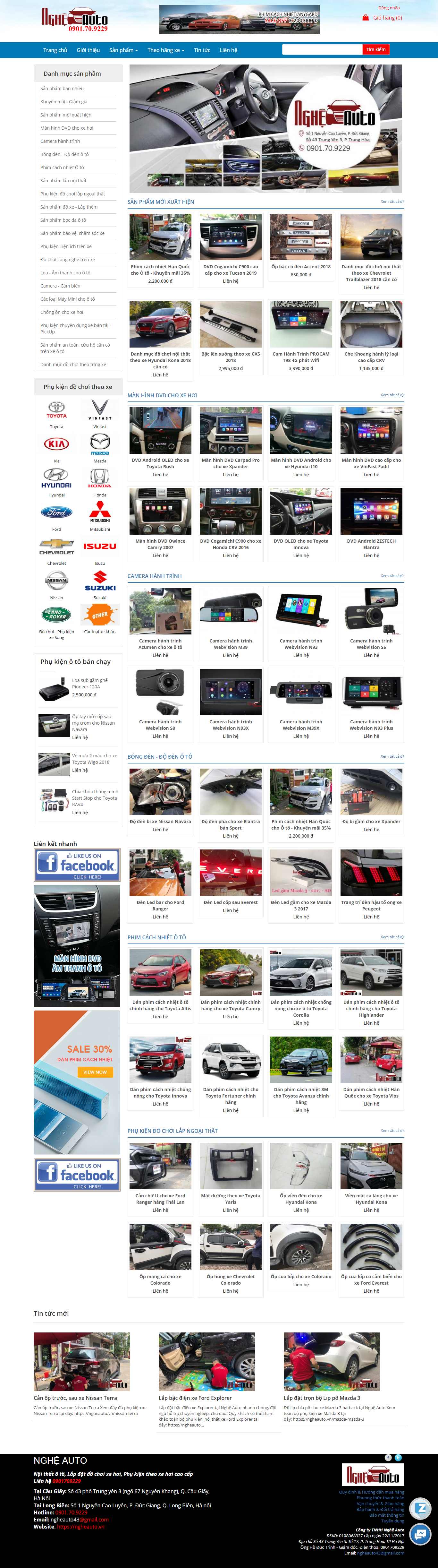 Thiết kế Web bán phụ kiện xe ô tô ngheauto.vn