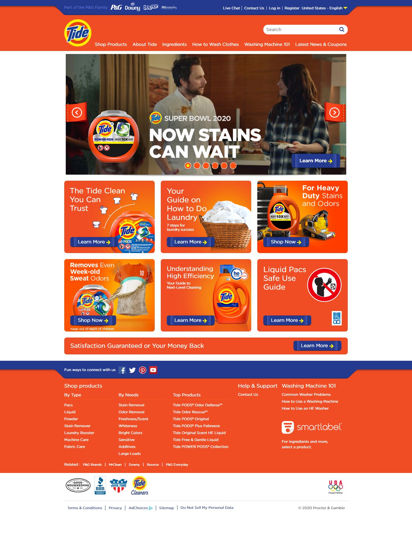 Thiết kế Web bán bột giặt quần áo tide.com