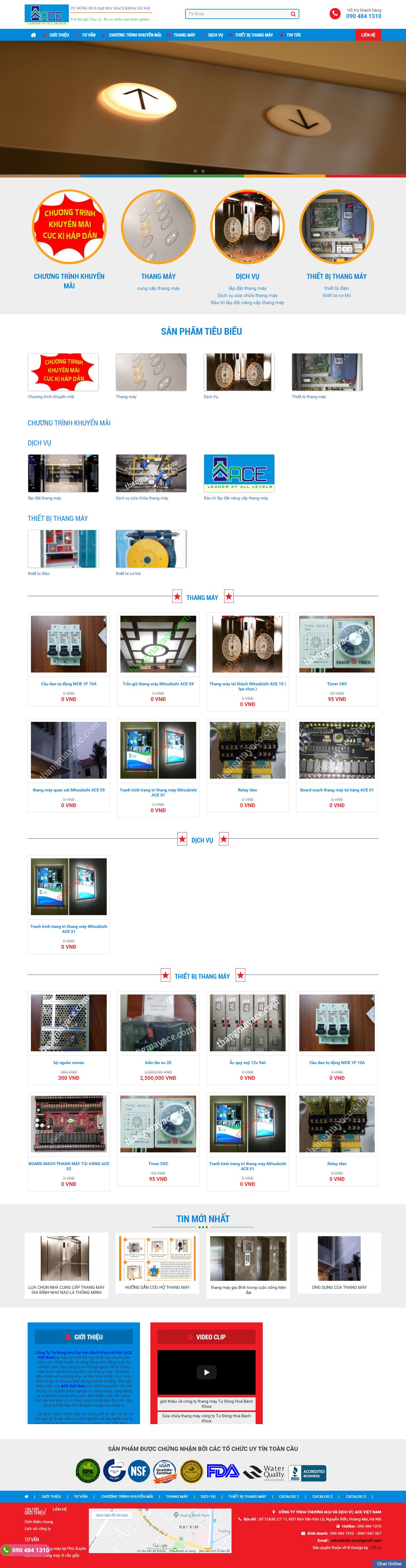 Thiết kế Web bán công ty thang máy tudonghoabachkhoa.com