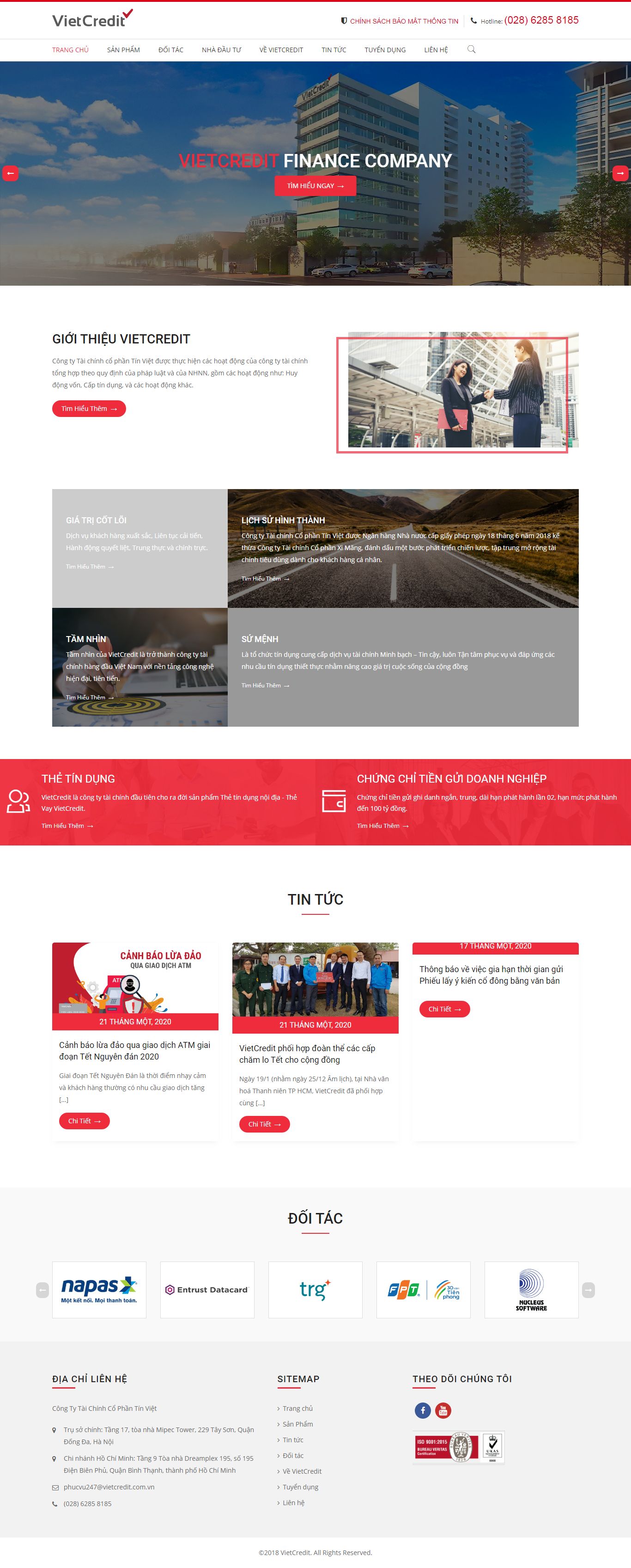 Thiết kế Web công ty tài chính vietcredit.com.vn