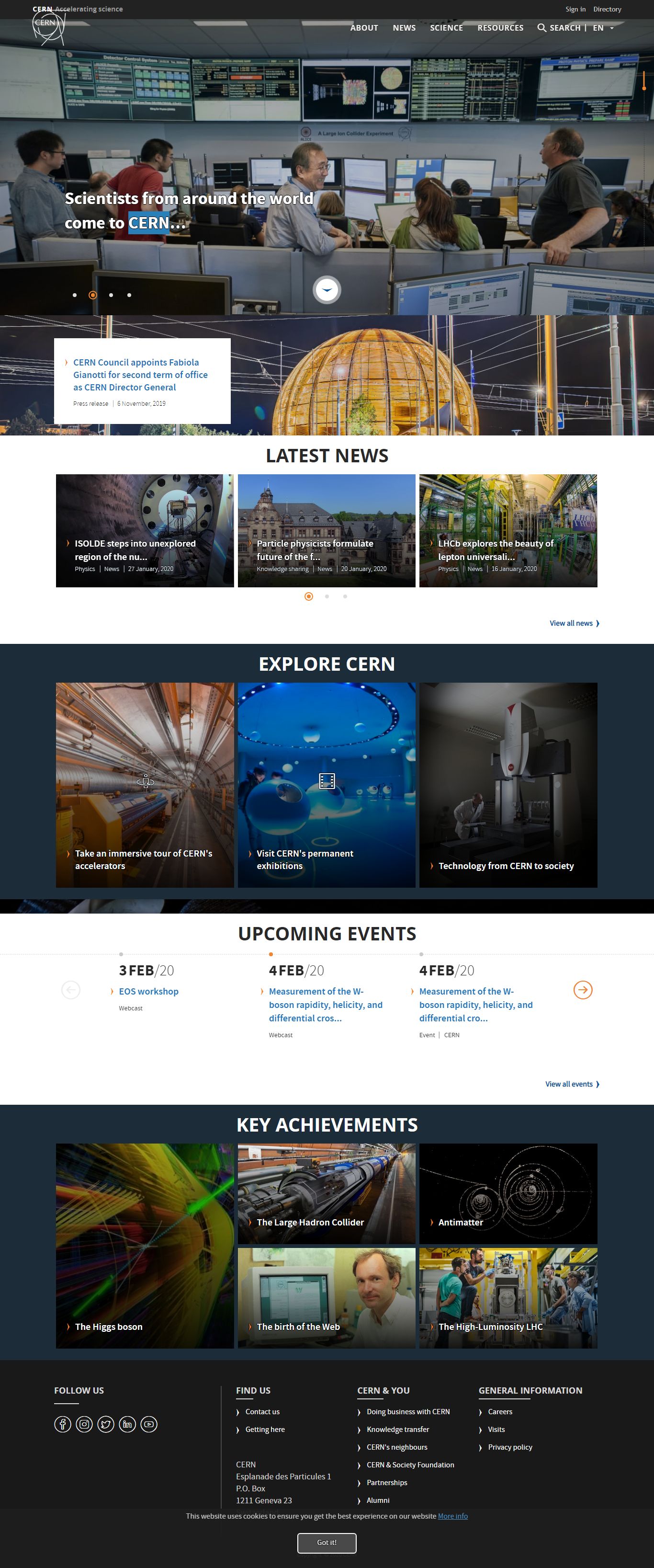 Thiết kế Web bưu điện home.cern