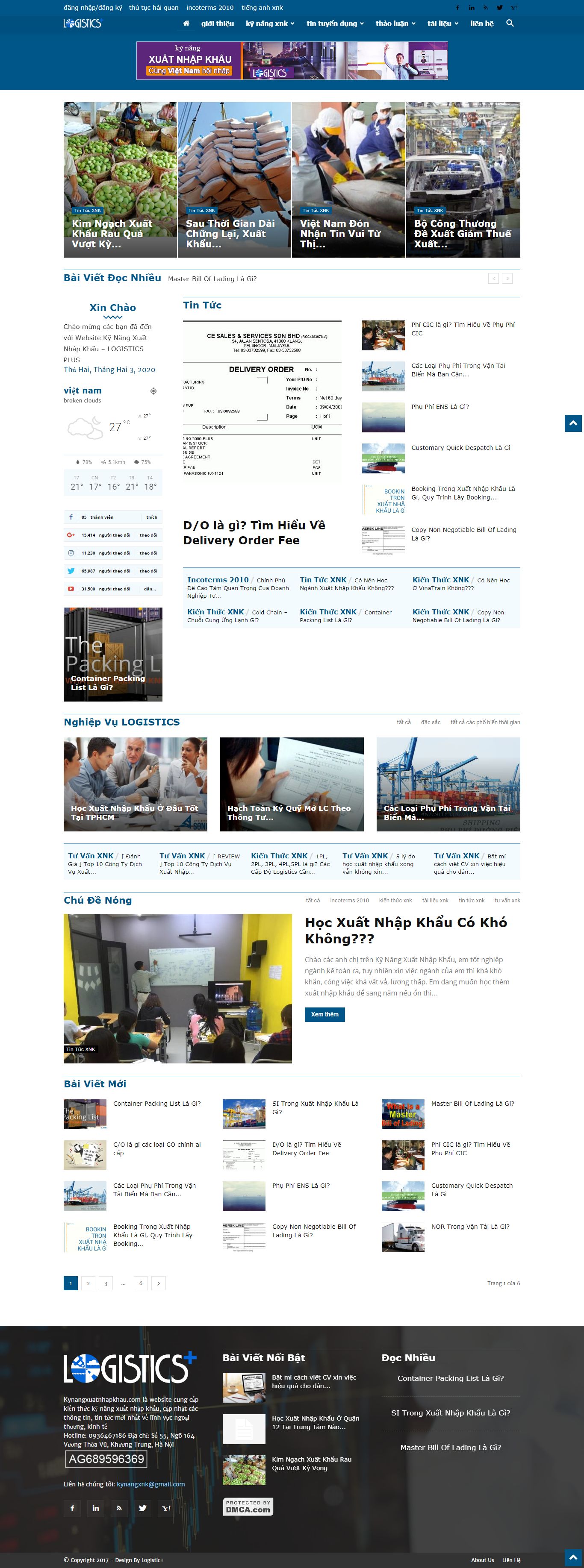 Thiết kế Web công ty nhập khẩu kynangxuatnhapkhau.com