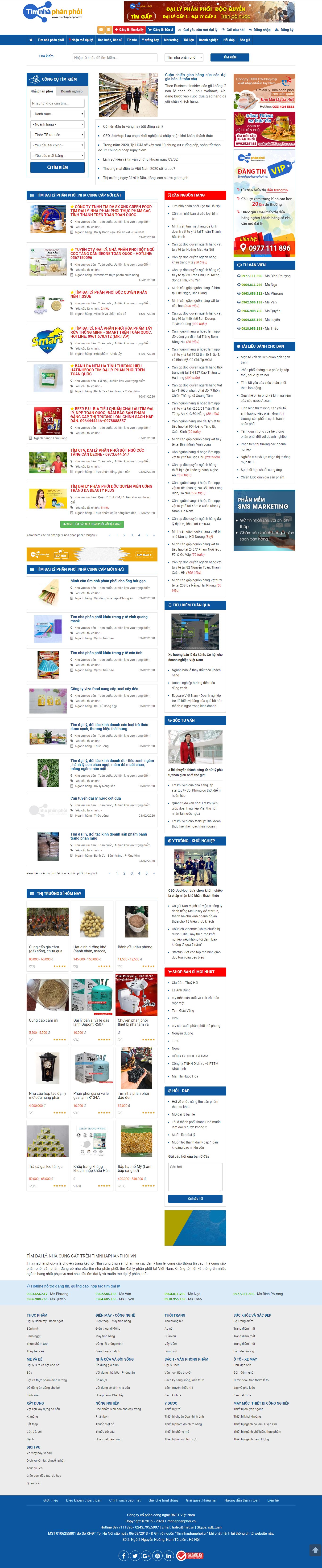 Thiết kế Web đại lý phân phối timnhaphanphoi.vn