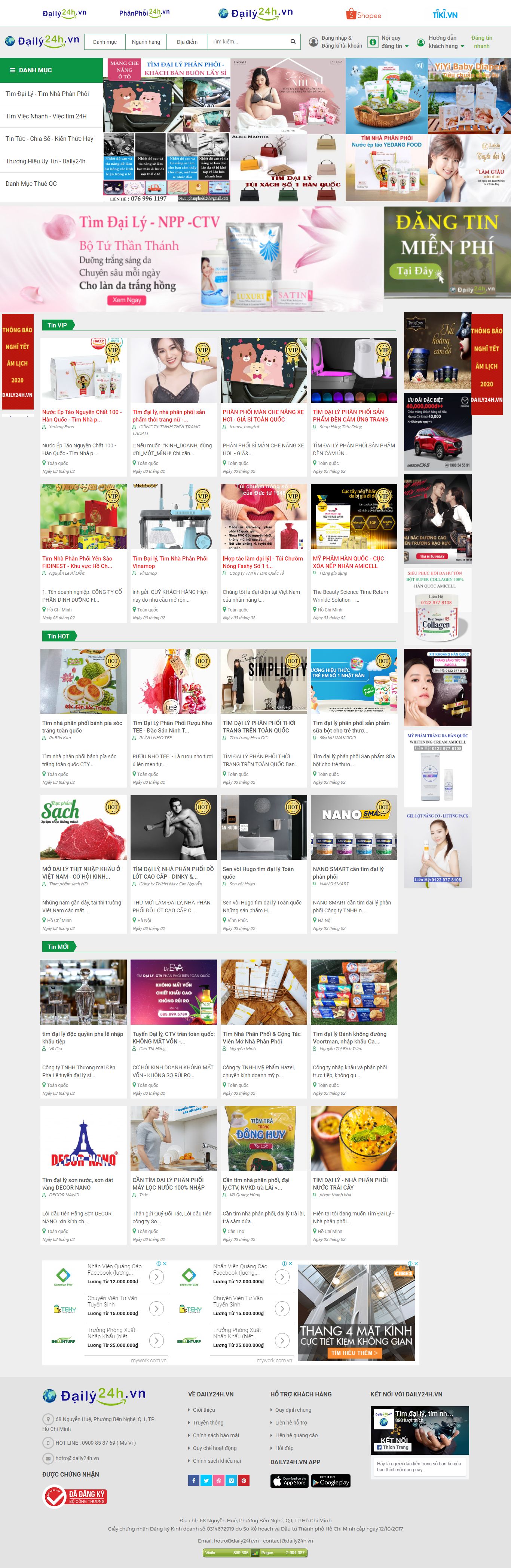 Thiết kế Web đại lý phân phối daily24h.vn