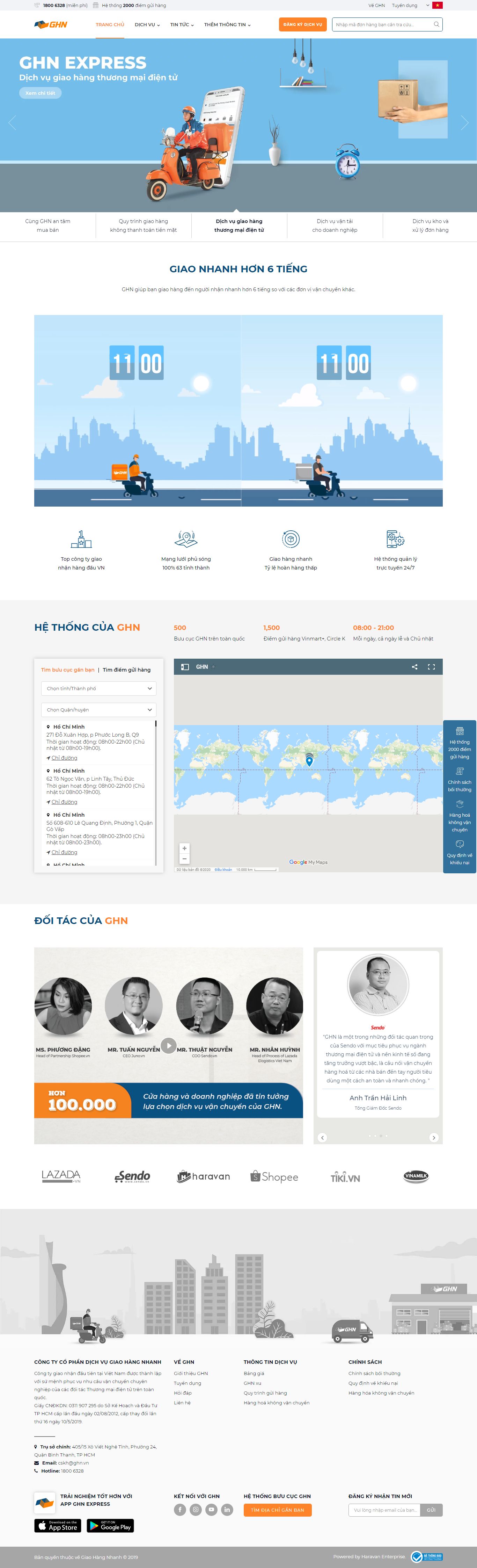 Thiết kế Web công ty giao hàng nhanh ghn.vn