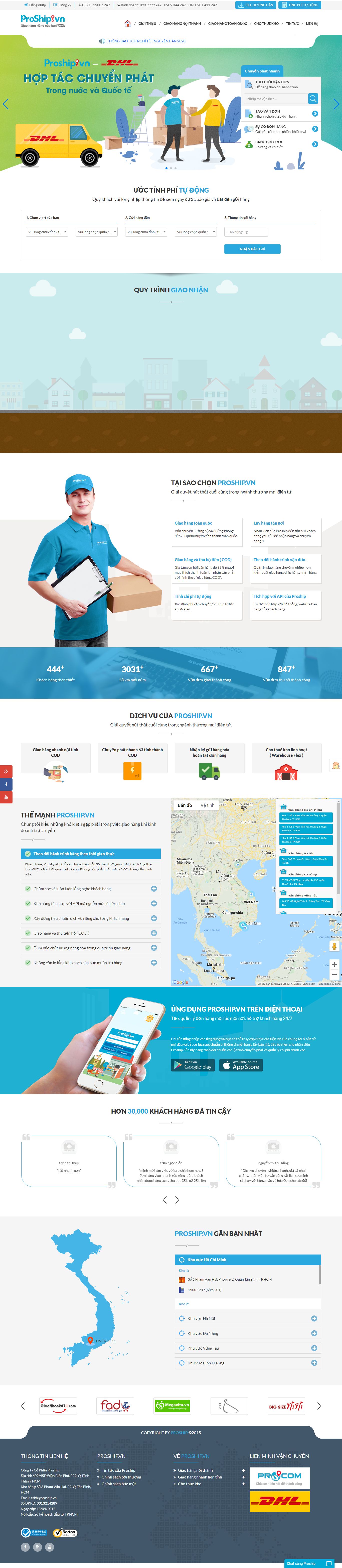 Thiết kế Web công ty giao hàng nhanh proship.vn