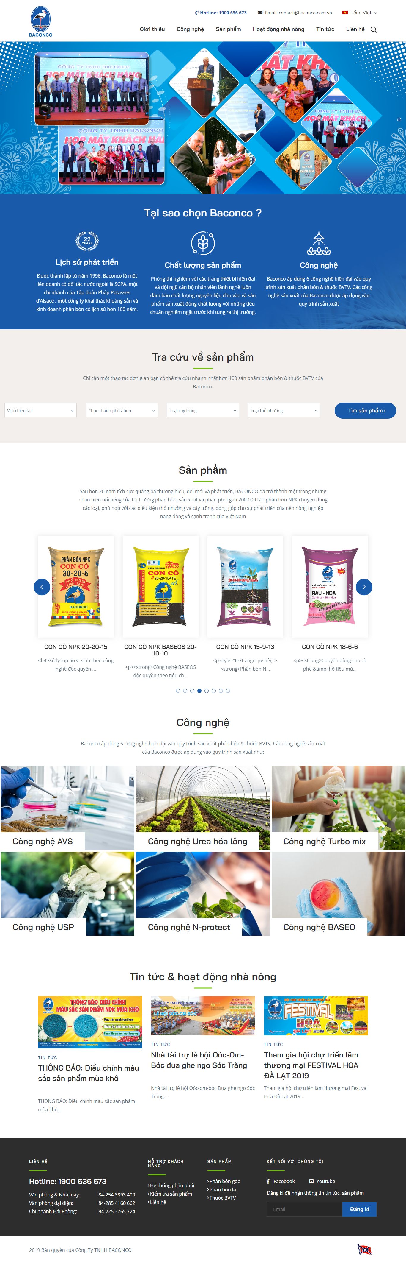 Thiết kế Web công ty bán phân bón baconco.com.vn