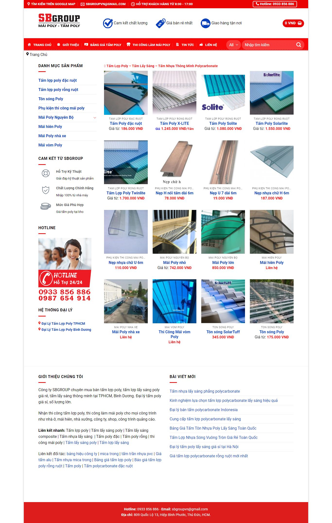 Thiết kế Web bán tấm nhựa thông minh tamnhuapc.com