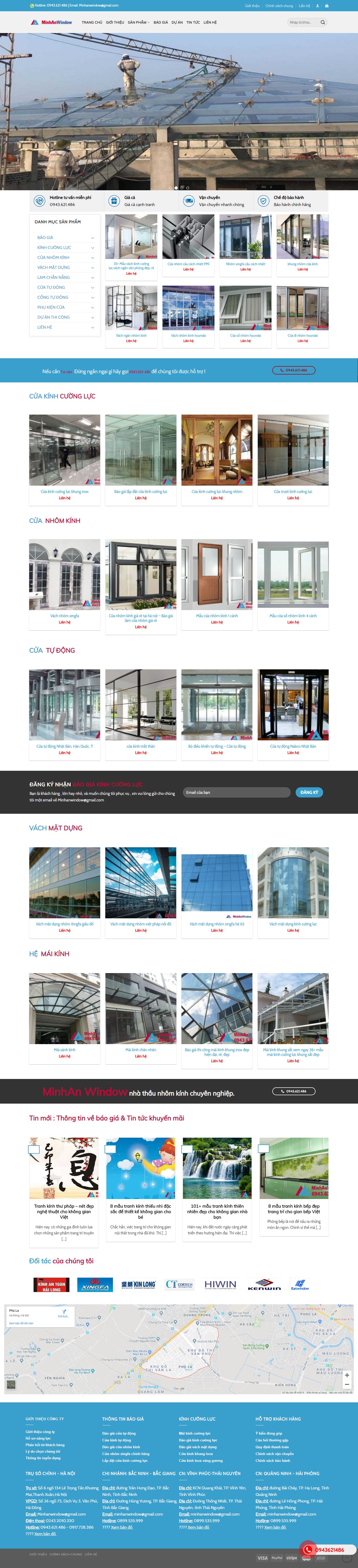 Thiết kế Web bán tấm nhựa thông minh minhanwindow.vn