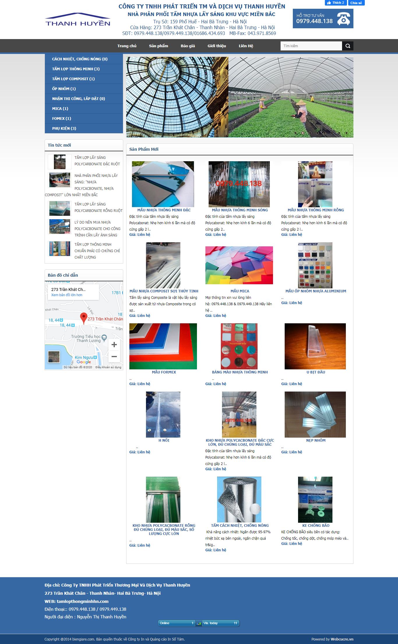 Thiết kế Web bán tấm lợp thông minh tamlopthongminhhn.com