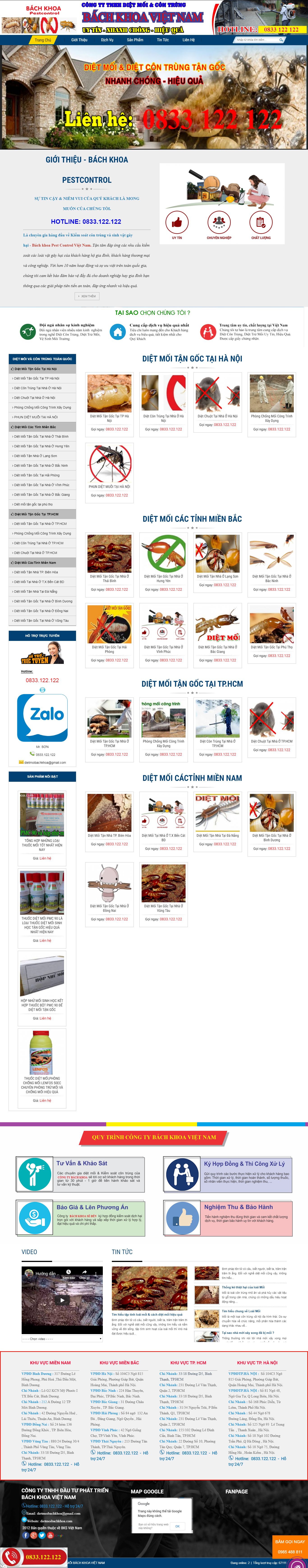 Thiết kế Web công ty diệt mối dietmoibachkhoa.com