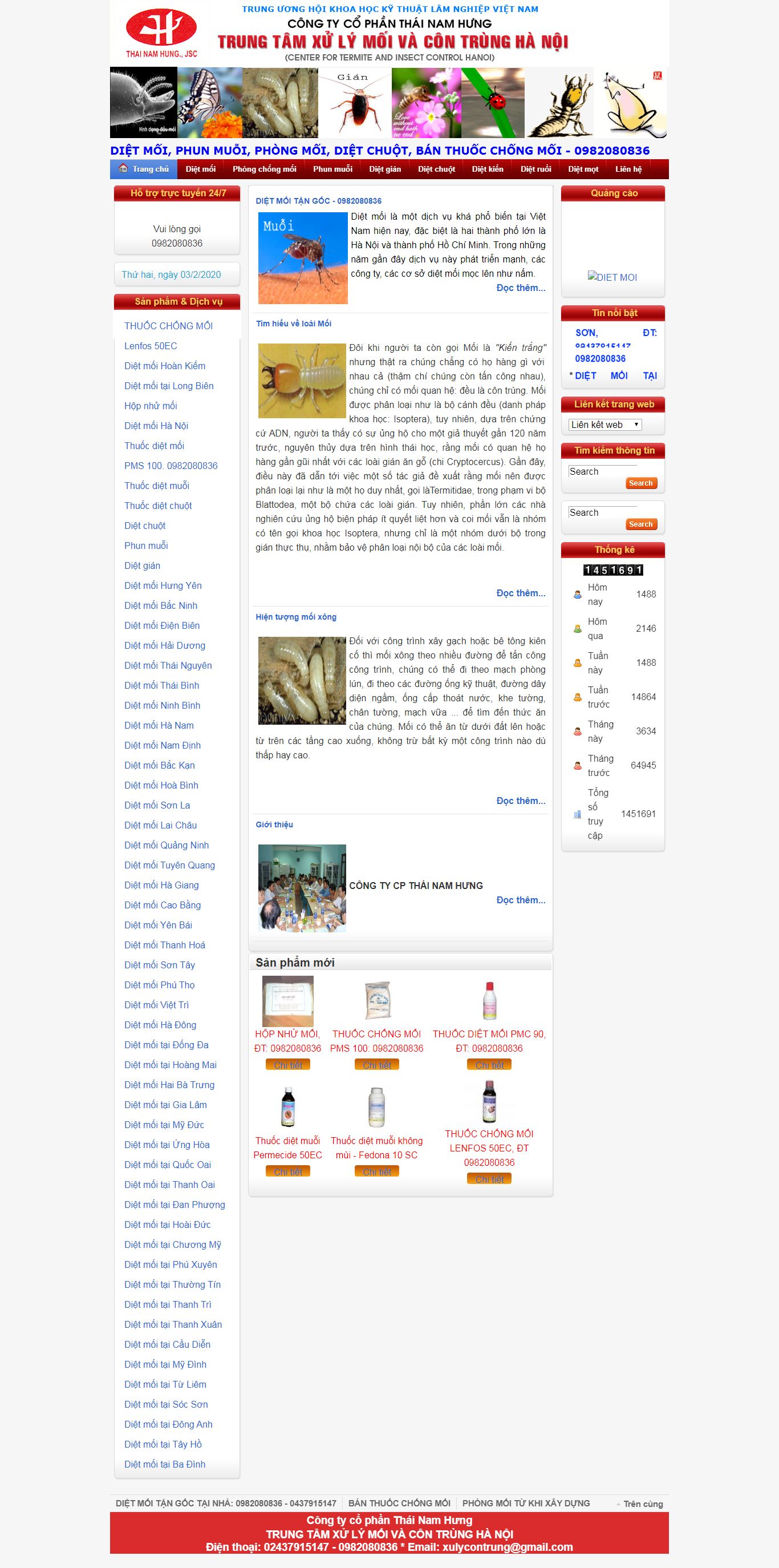 Thiết kế Web công ty diệt mối dietmoi-muoi.com