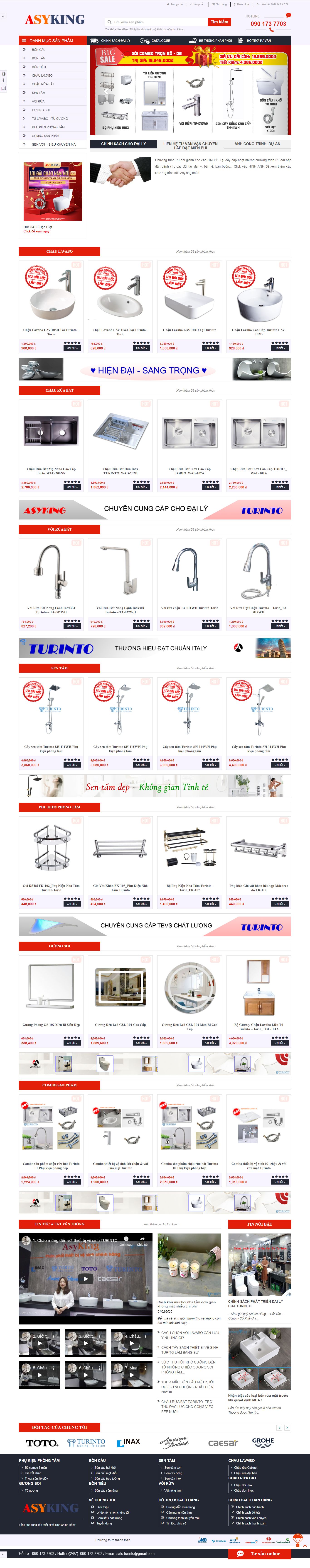 Thiết kế Web bán bồn rửa chén inox asyking.com