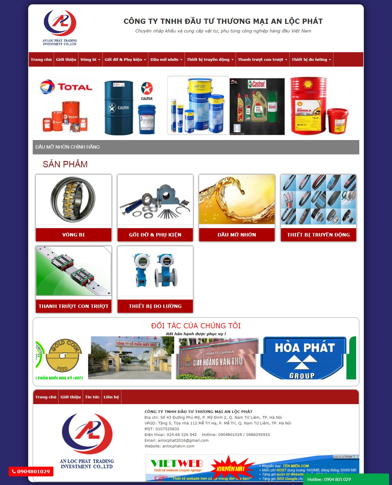 Thiết kế Web mới anlocphatvn.com