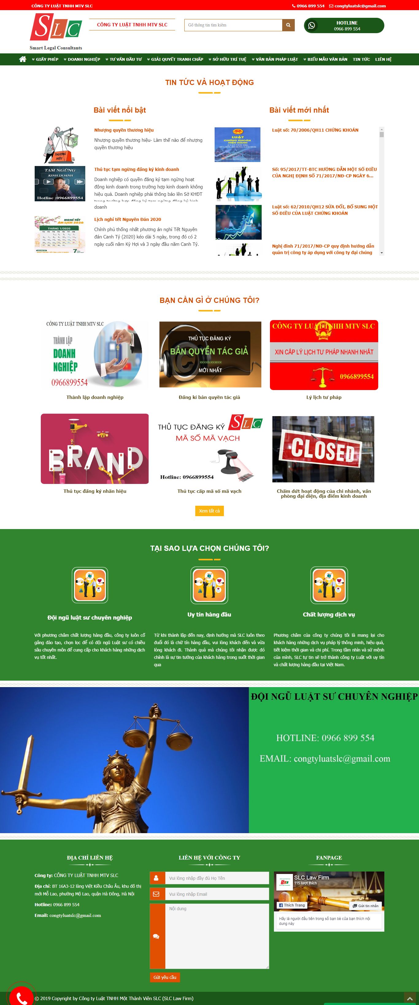 Thiết kế Web mới slclawfirm.vn