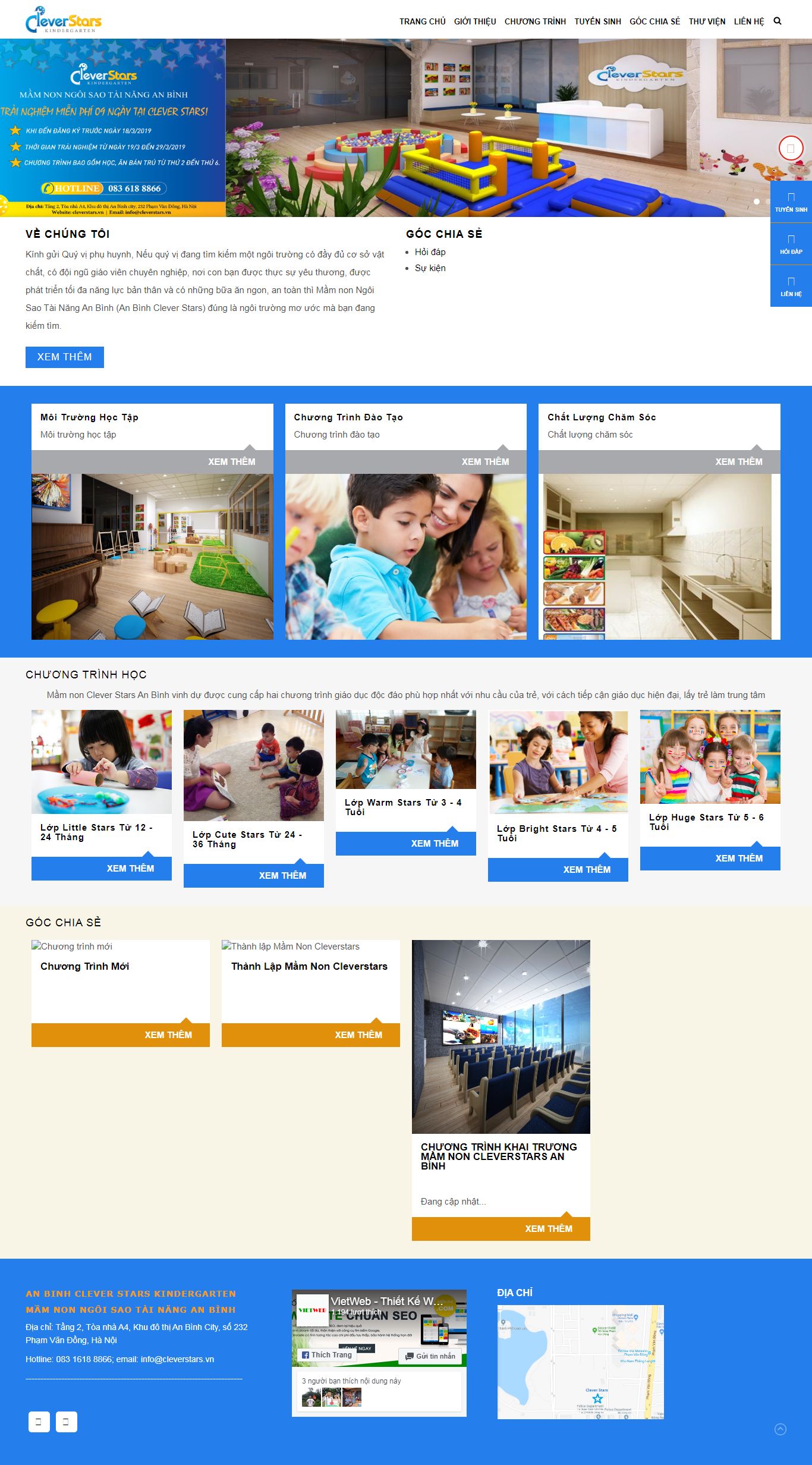 Thiết kế Web mới cleverstars.vn
