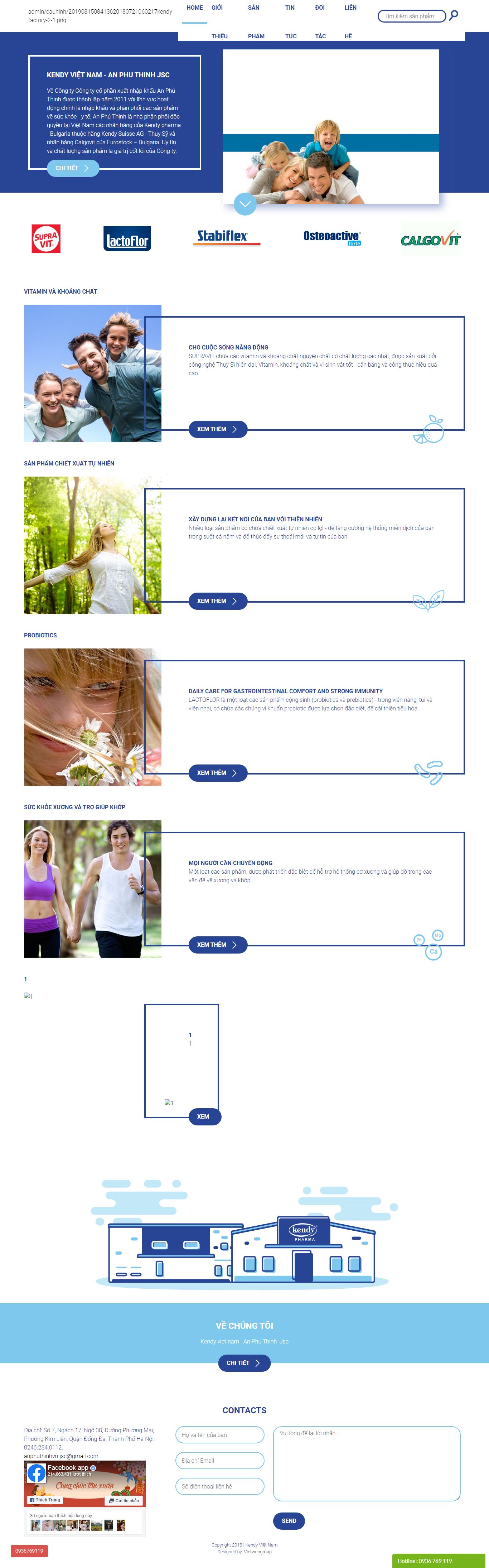 Thiết kế Web mới kendyvietnam.vn