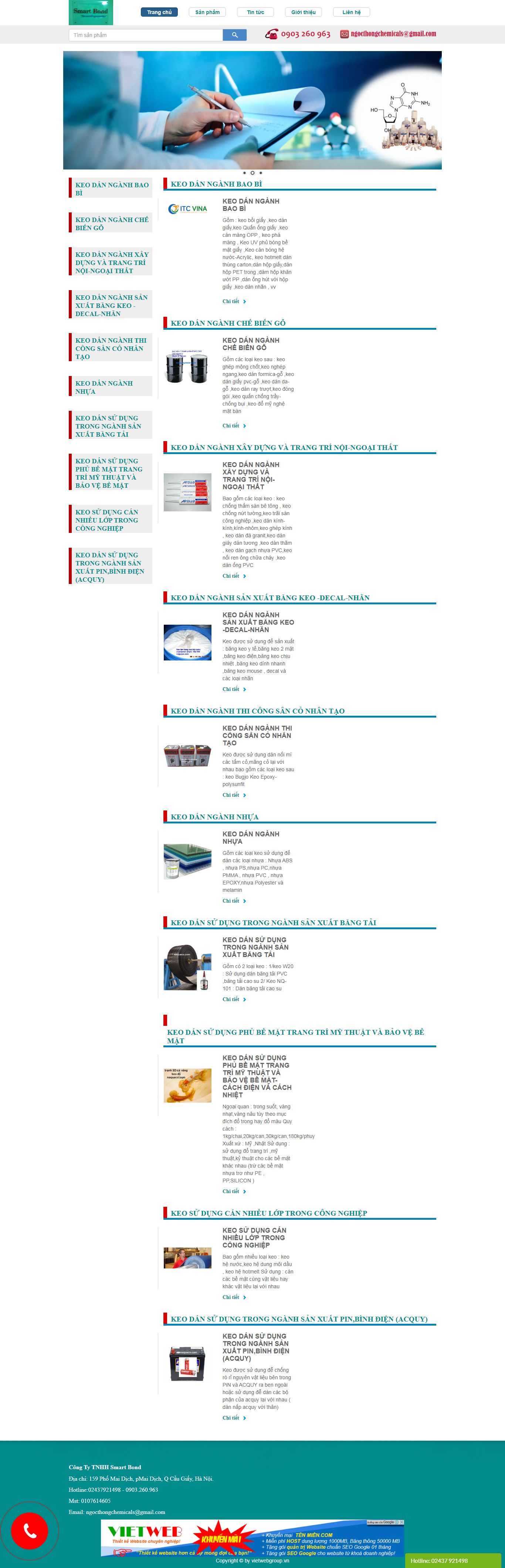 Thiết kế Web mới keodansmartbond.com