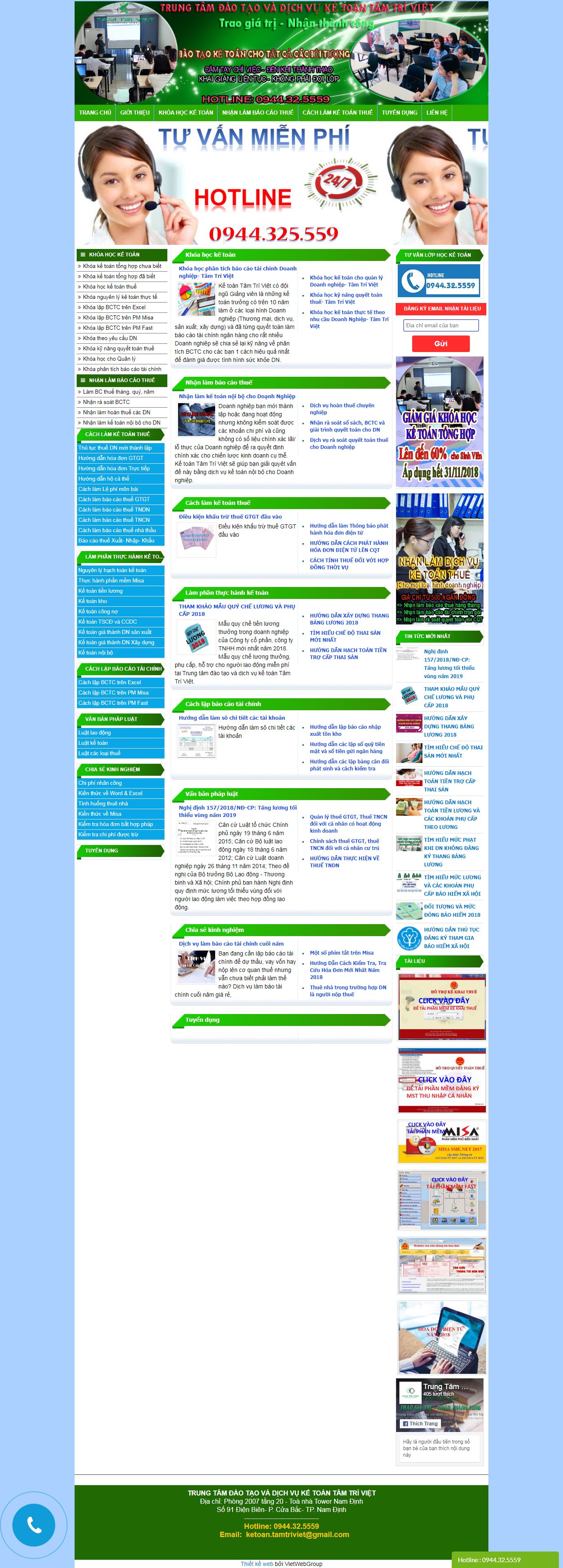 Thiết kế Web mới ketoantamtriviet.com