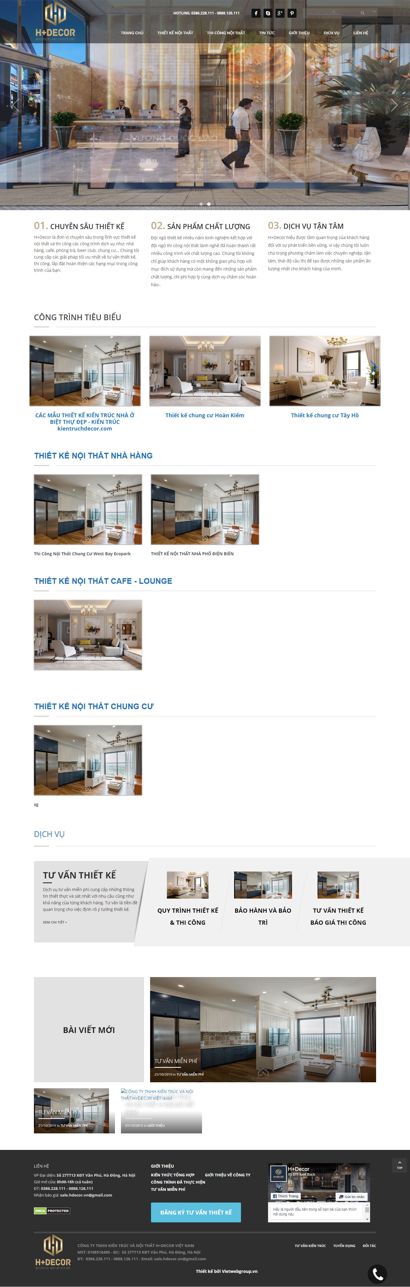 Thiết kế Web mới kientruchdecor.com