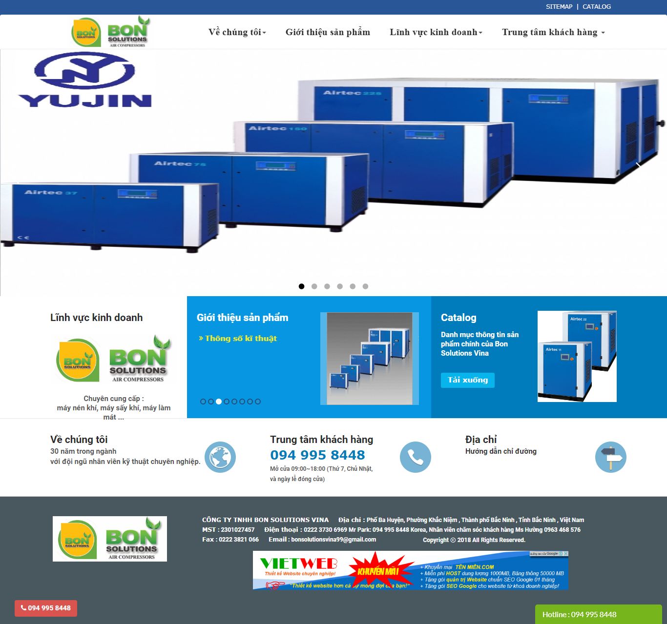 Thiết kế Web mới maynenkhibon.com