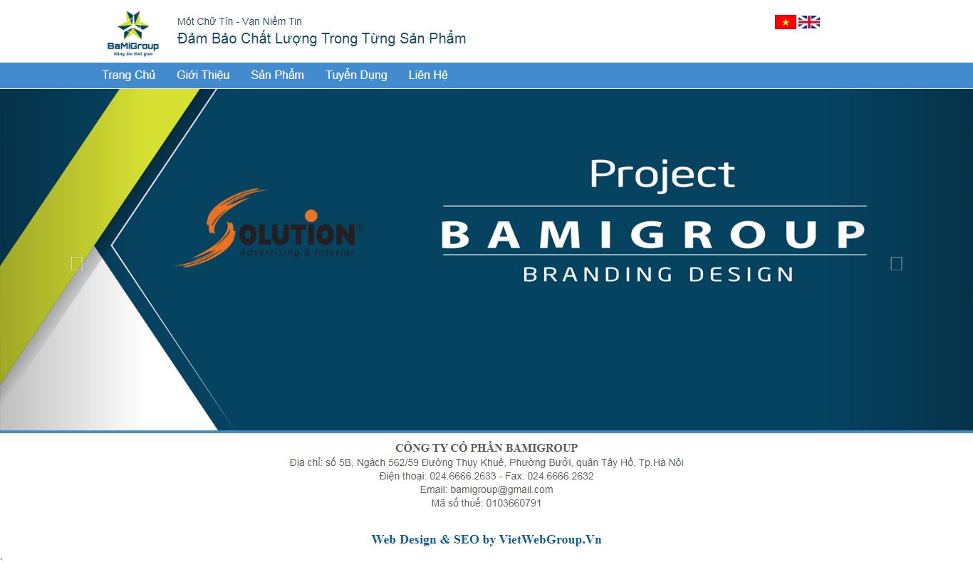 Thiết kế Web mới bamigroup.vn