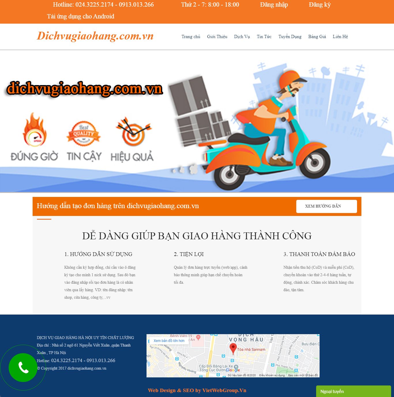 Thiết kế Web mới dichvugiaohang.com.vn