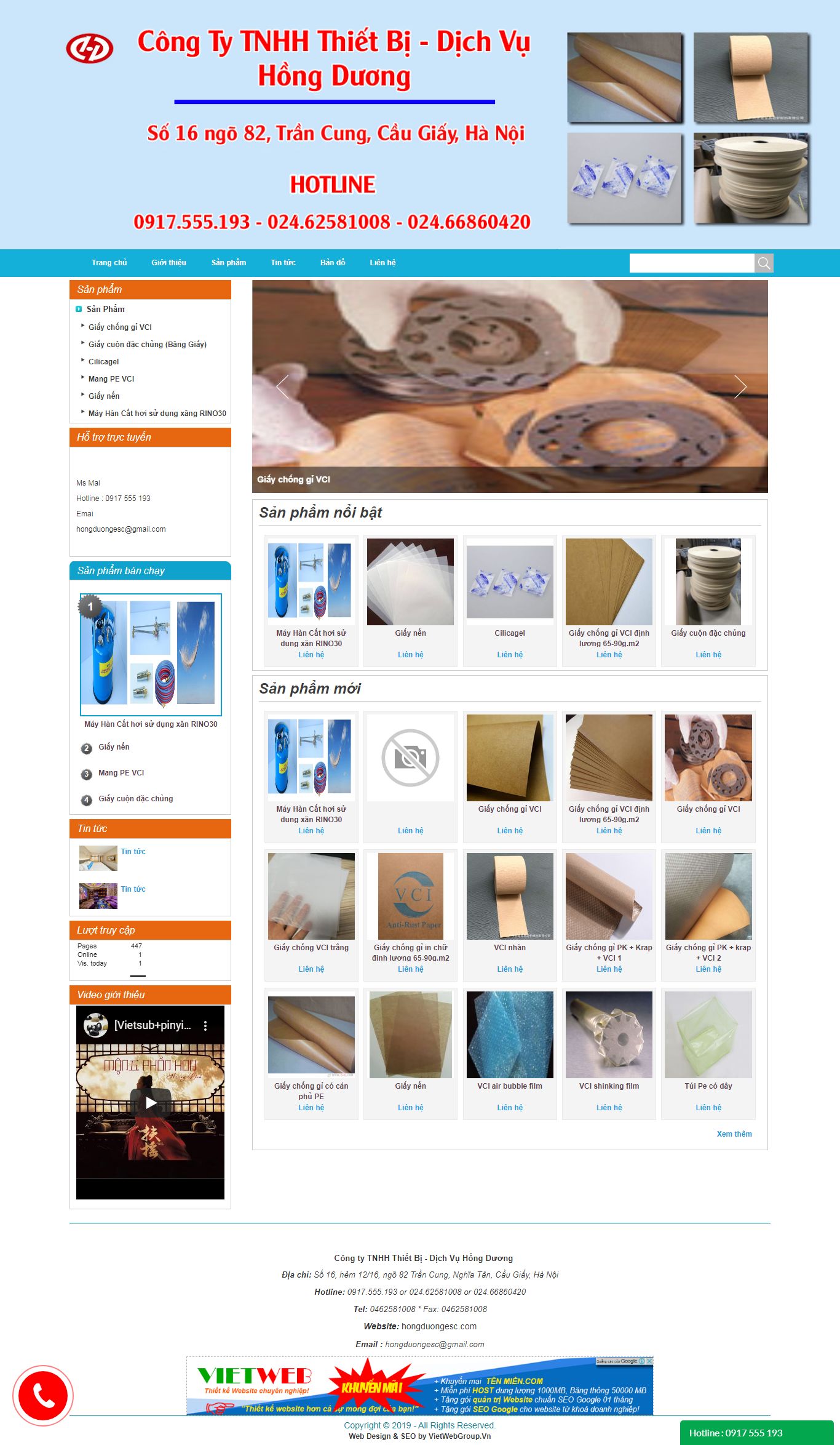 Thiết kế Web mới hongduongesc.com