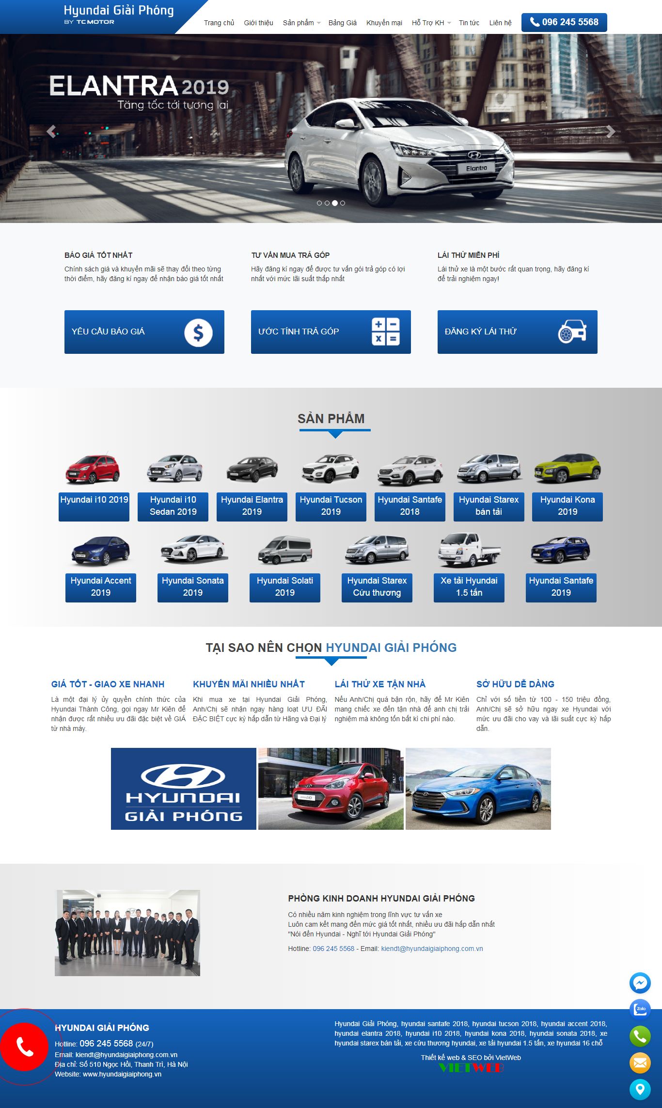 Thiết kế Web mới hyundaigiaiphong.vn