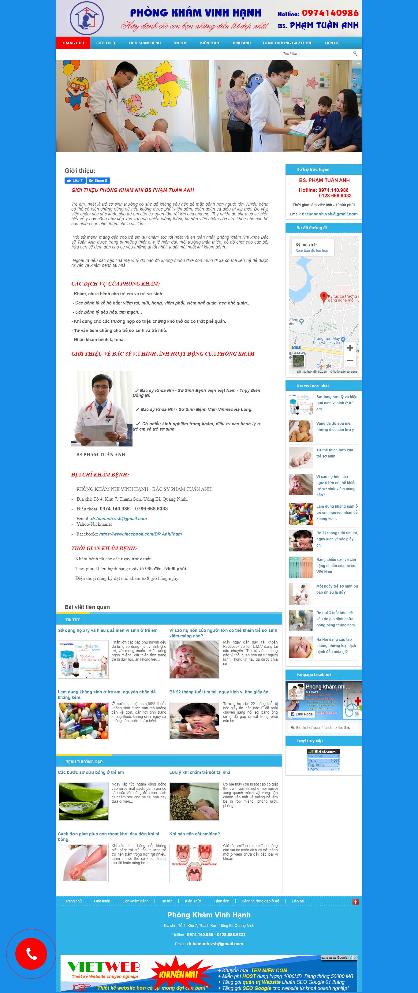 Thiết kế Web mới phongkhamvinhhanh.com