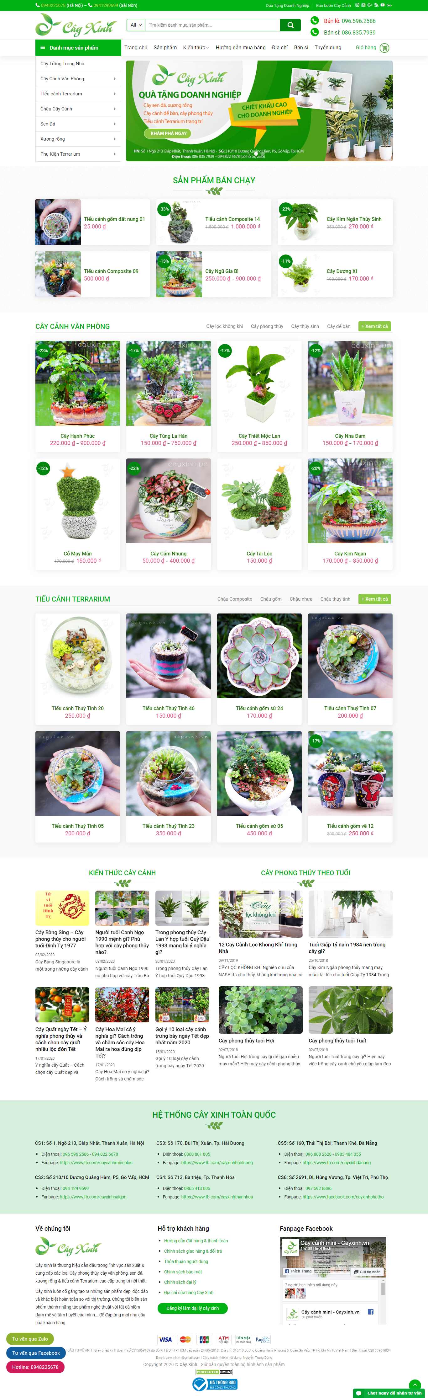 Thiết kế Web cây cảnh văn phòng cayxinh.vn