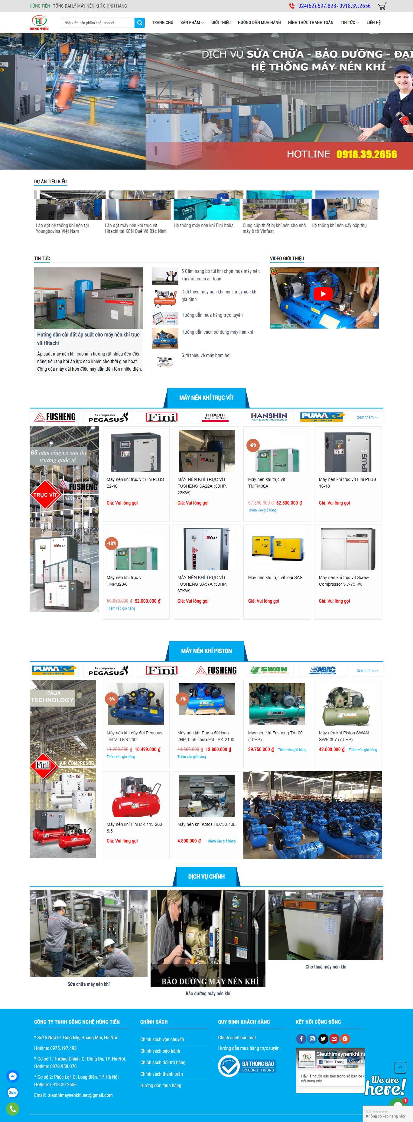 Thiết kế Web máy nén khí sieuthimaynenkhi.net