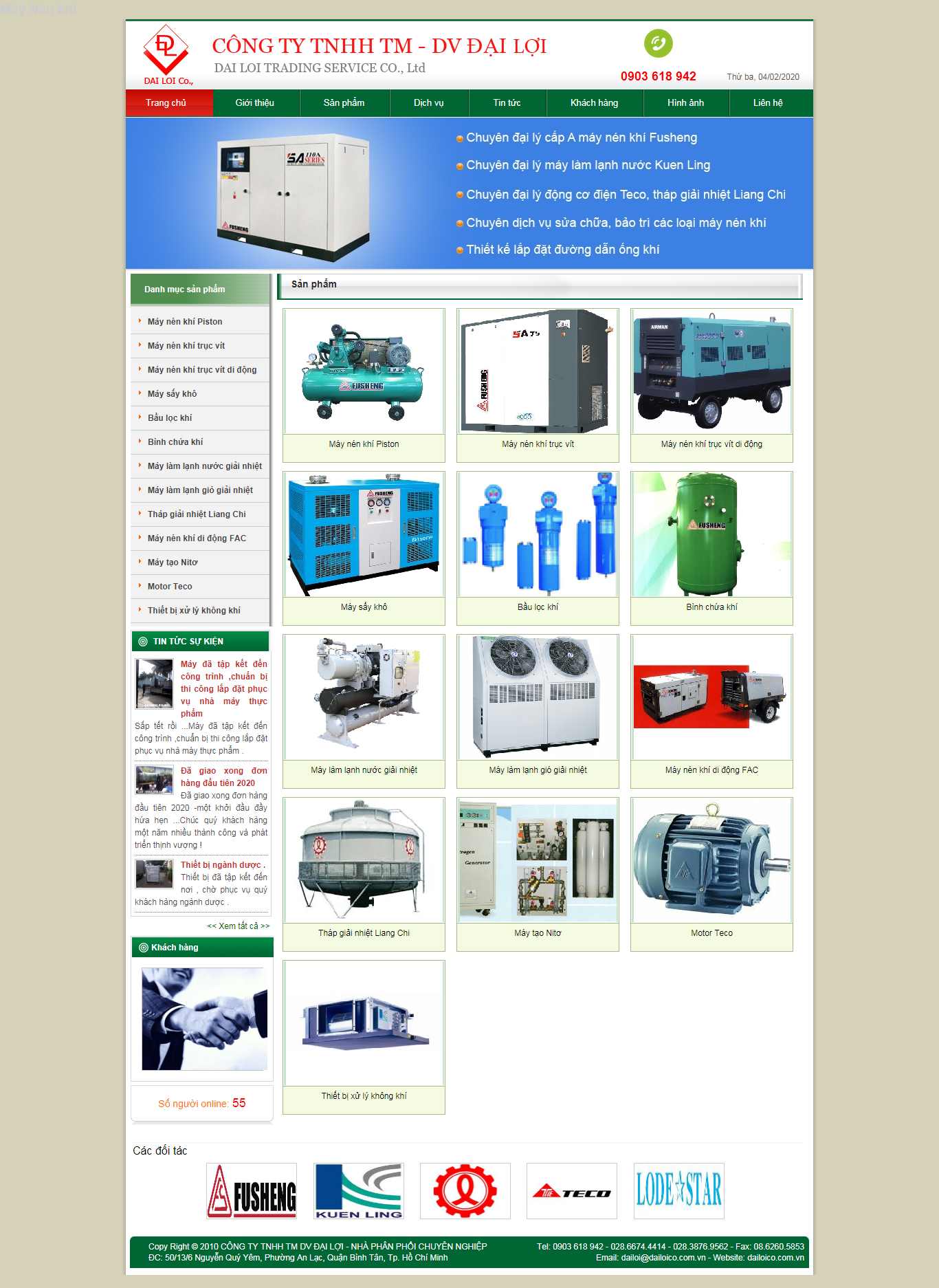 Thiết kế Web máy nén khí dailoico.com.vn