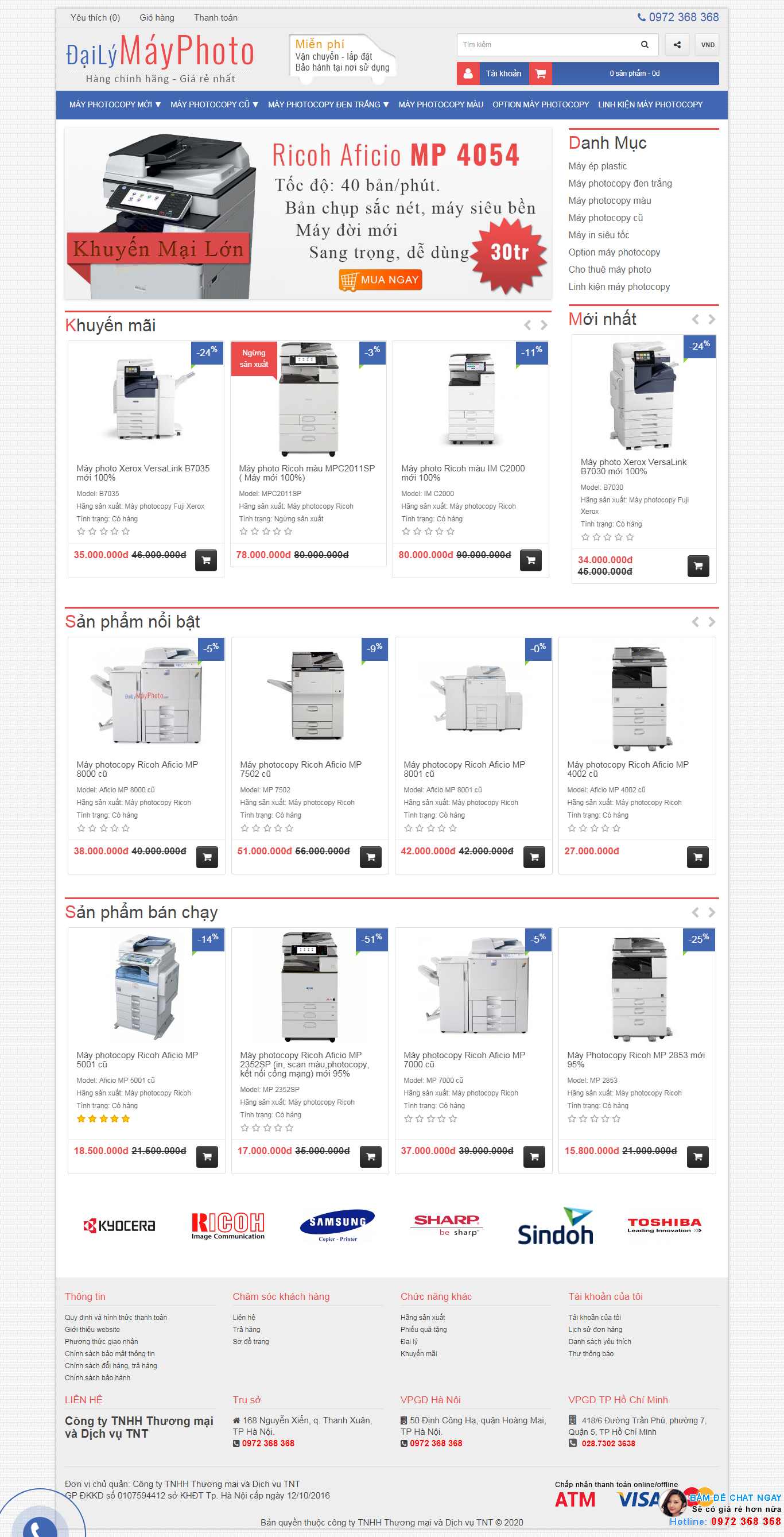 Thiết kế Web bán máy photocopy dailymayphoto.vn